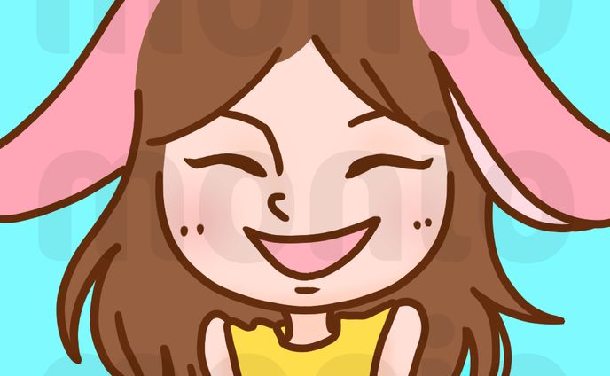 アイコン　うさ耳の女性