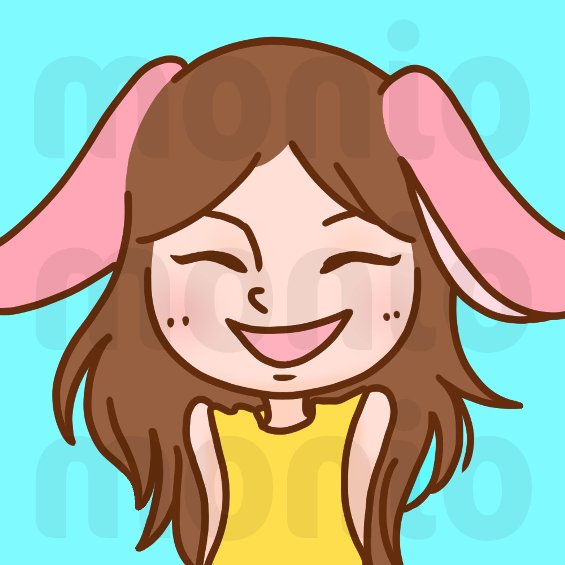 アイコン　うさ耳の女性-1