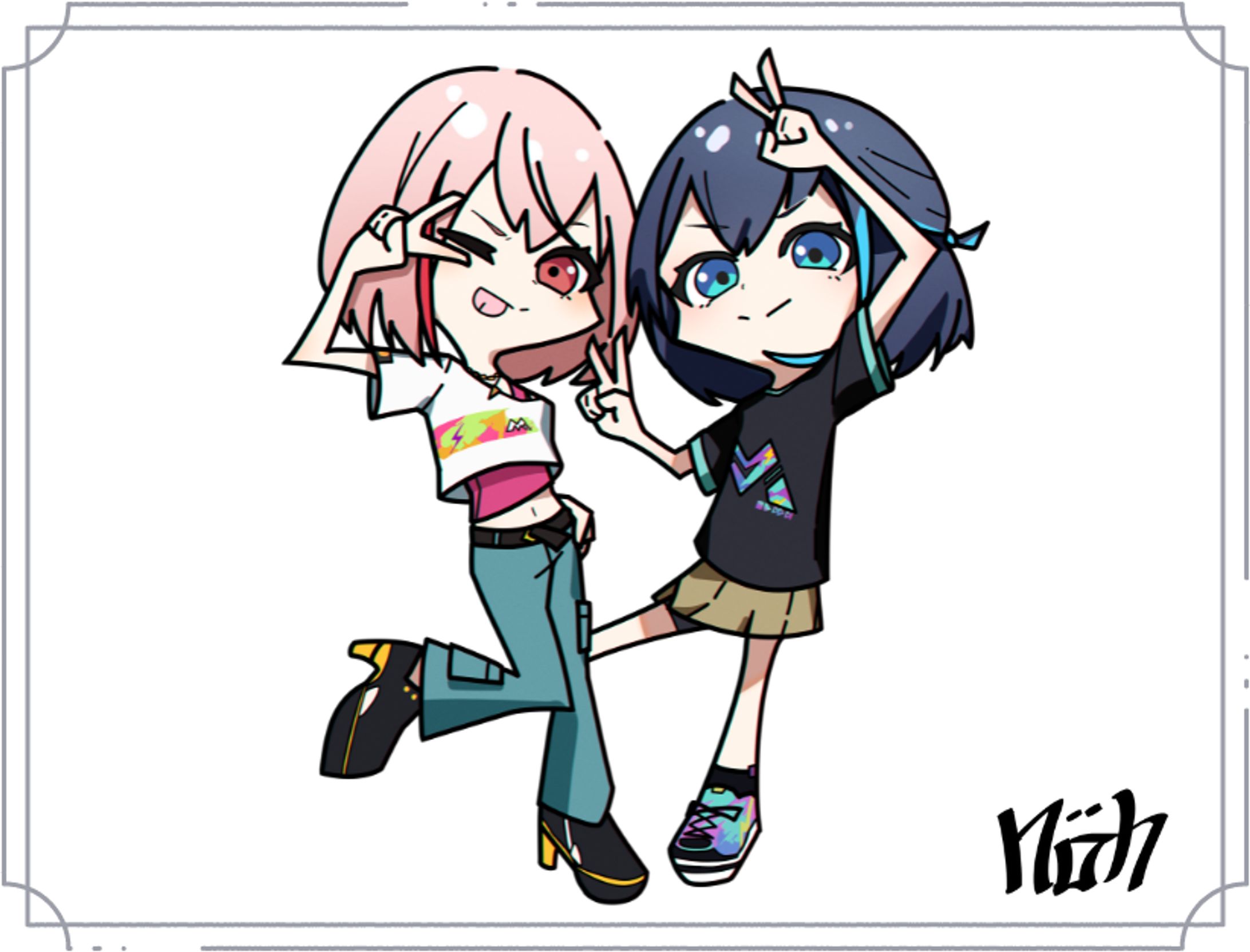 【お仕事】SDイラスト￤貯古柿之助-4名-1