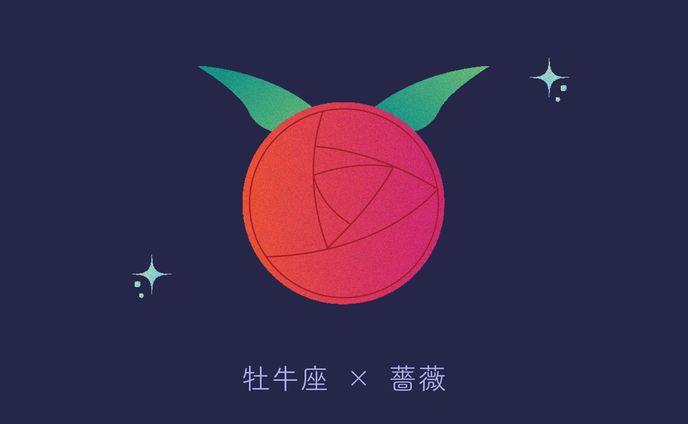 ロゴ / 星座×花 (牡牛座×薔薇ver.)