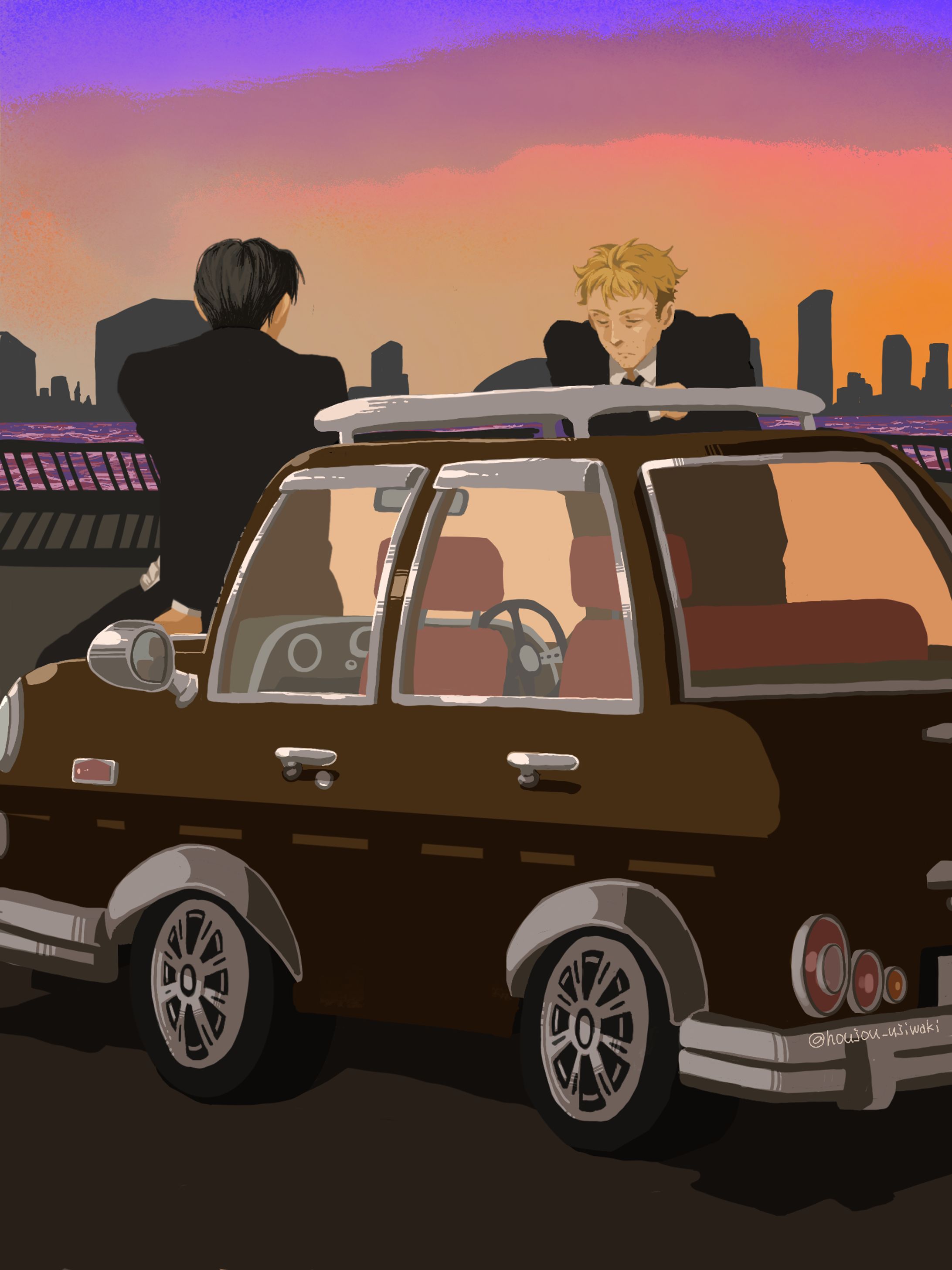 車＋人物イラスト-1