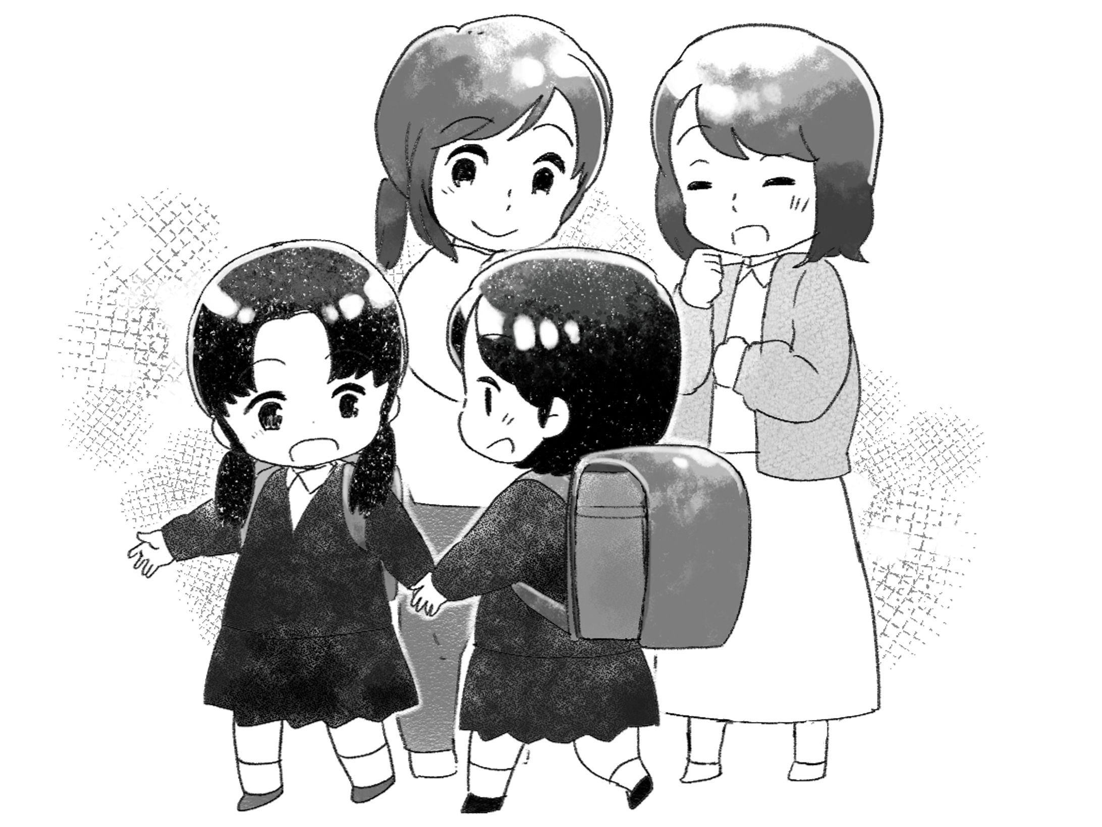 モノクロイラスト（日常）-1