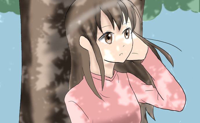 木陰の女の子
