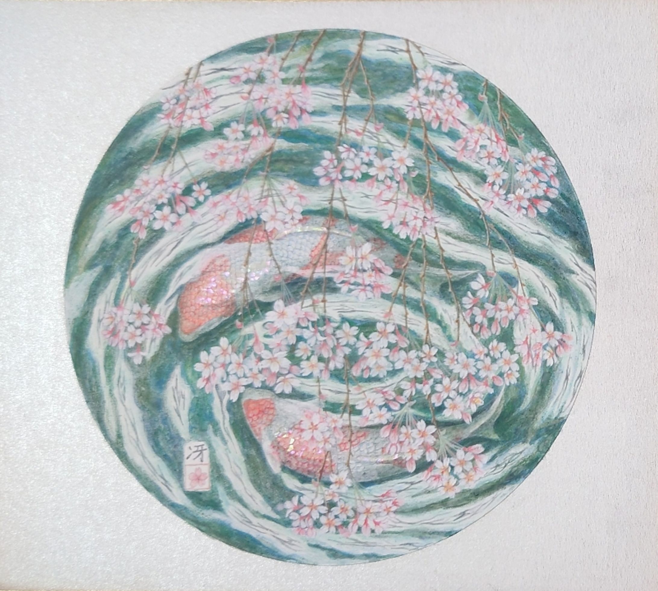 「恋」   日本画  螺鈿使用-1