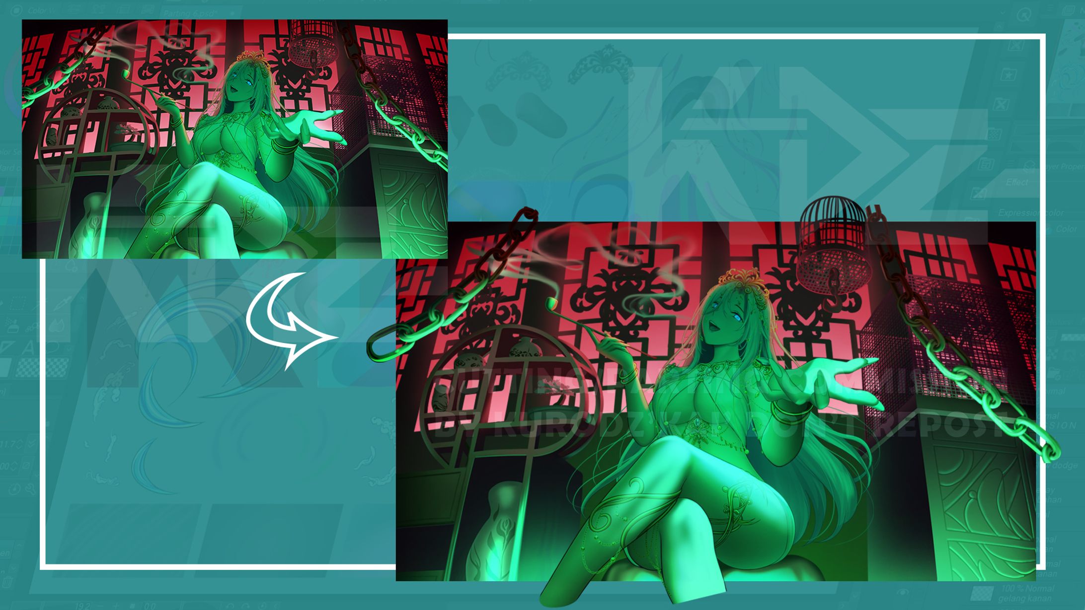 Fullbody Detail + Background Parting/Cutting Art-1