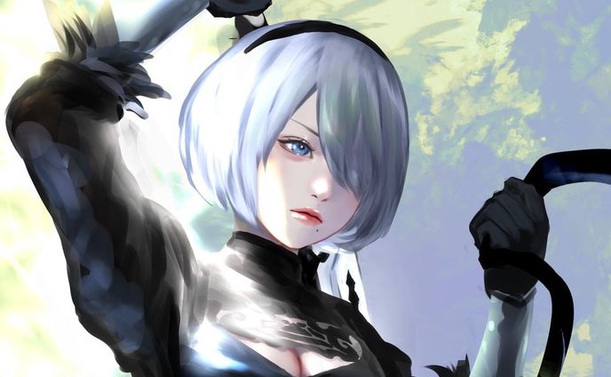 アニメ始まったので描きたくなった⚗︎·̫⚗︎
 #ニーアオートマタ  #2b #nierautomata  #イラスト  #illustration