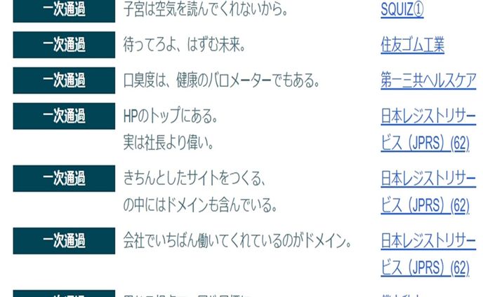 宣伝会議賞通過作品