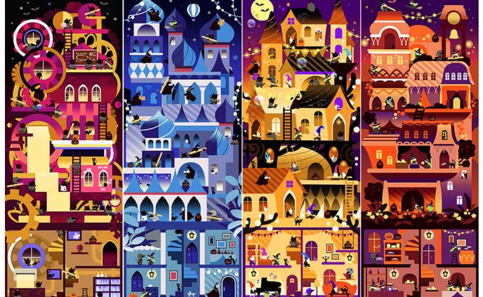 【お仕事】ハロウィン・クリスマスキャンペーン Instagram用イラスト