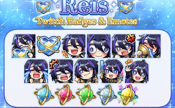 Reis様｜Twitchスタンプ＆バッヂ/Twitch Emotes & Badges