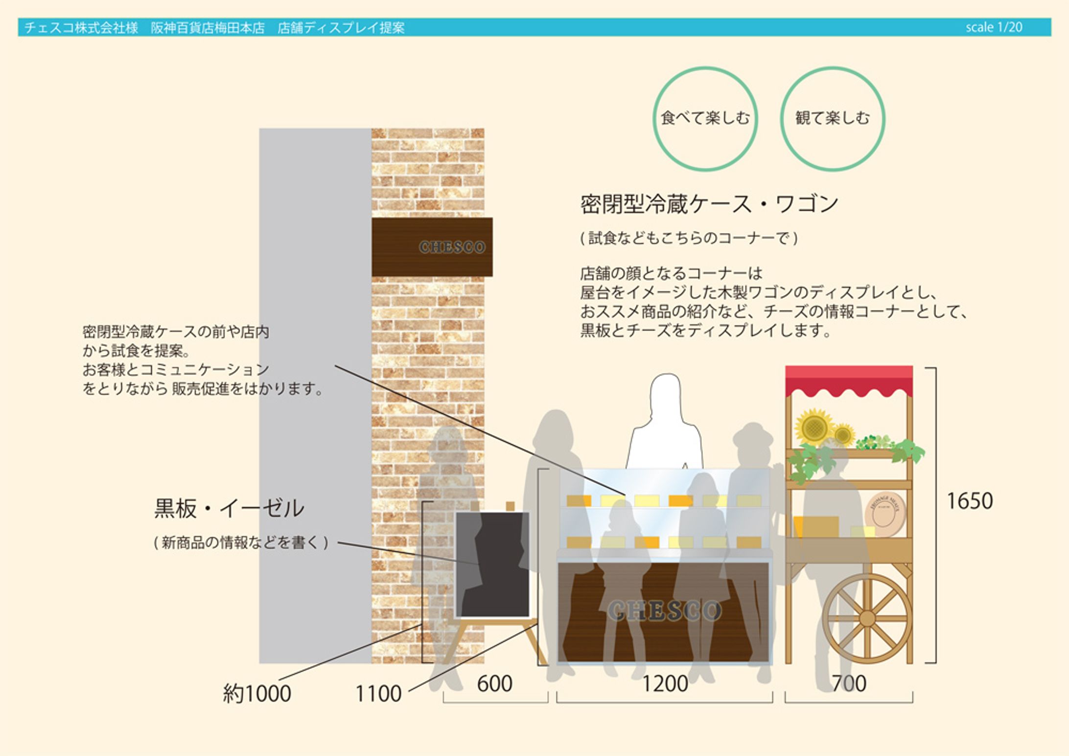 阪神百貨店チーズ売り場 店舗デザイン-1