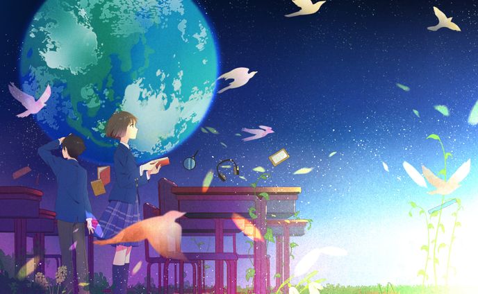 【サレジアン国際学園世田谷中学高等学校】パンフレット表紙・中面イラスト