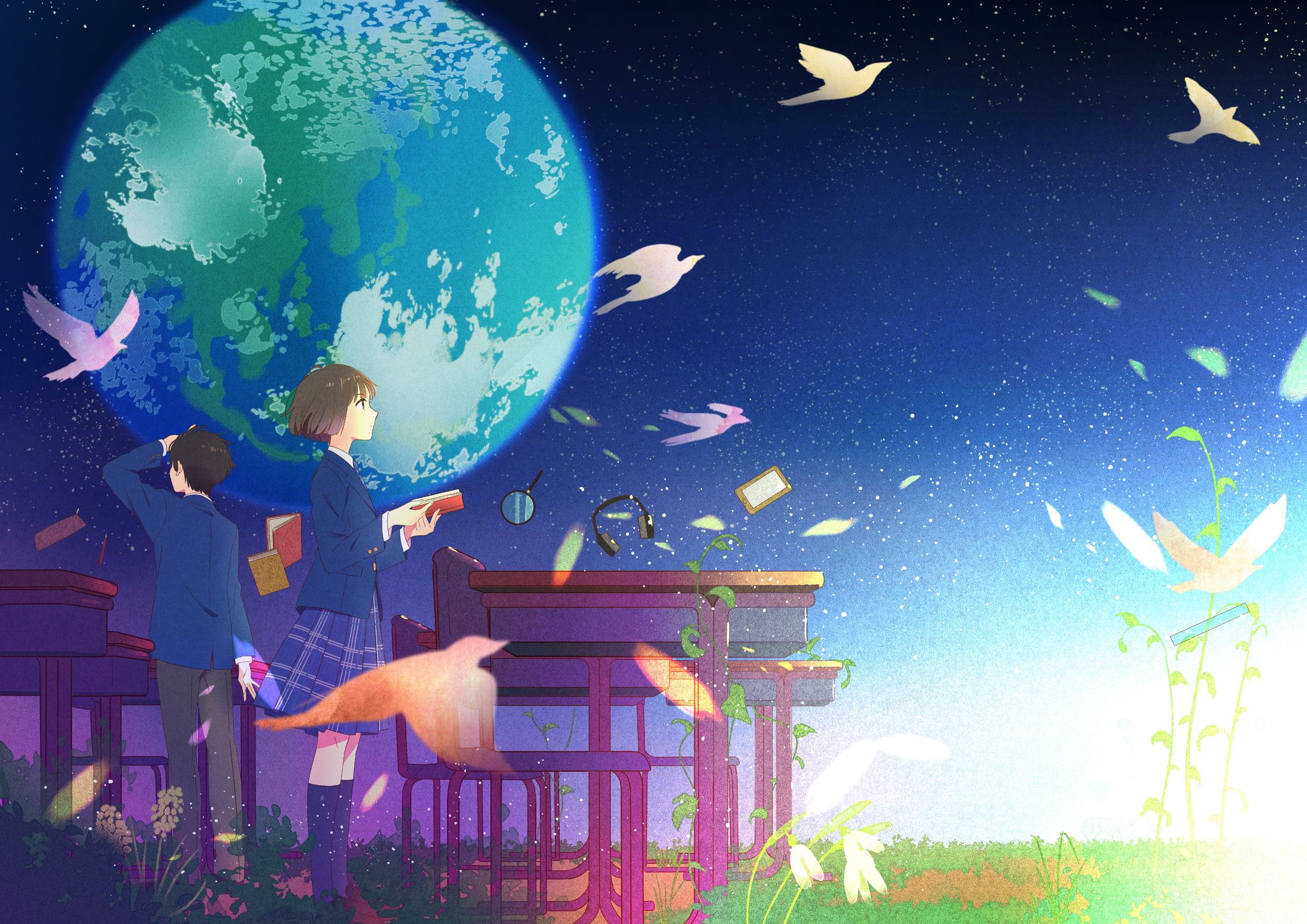 【サレジアン国際学園世田谷中学高等学校】パンフレット表紙・中面イラスト-1