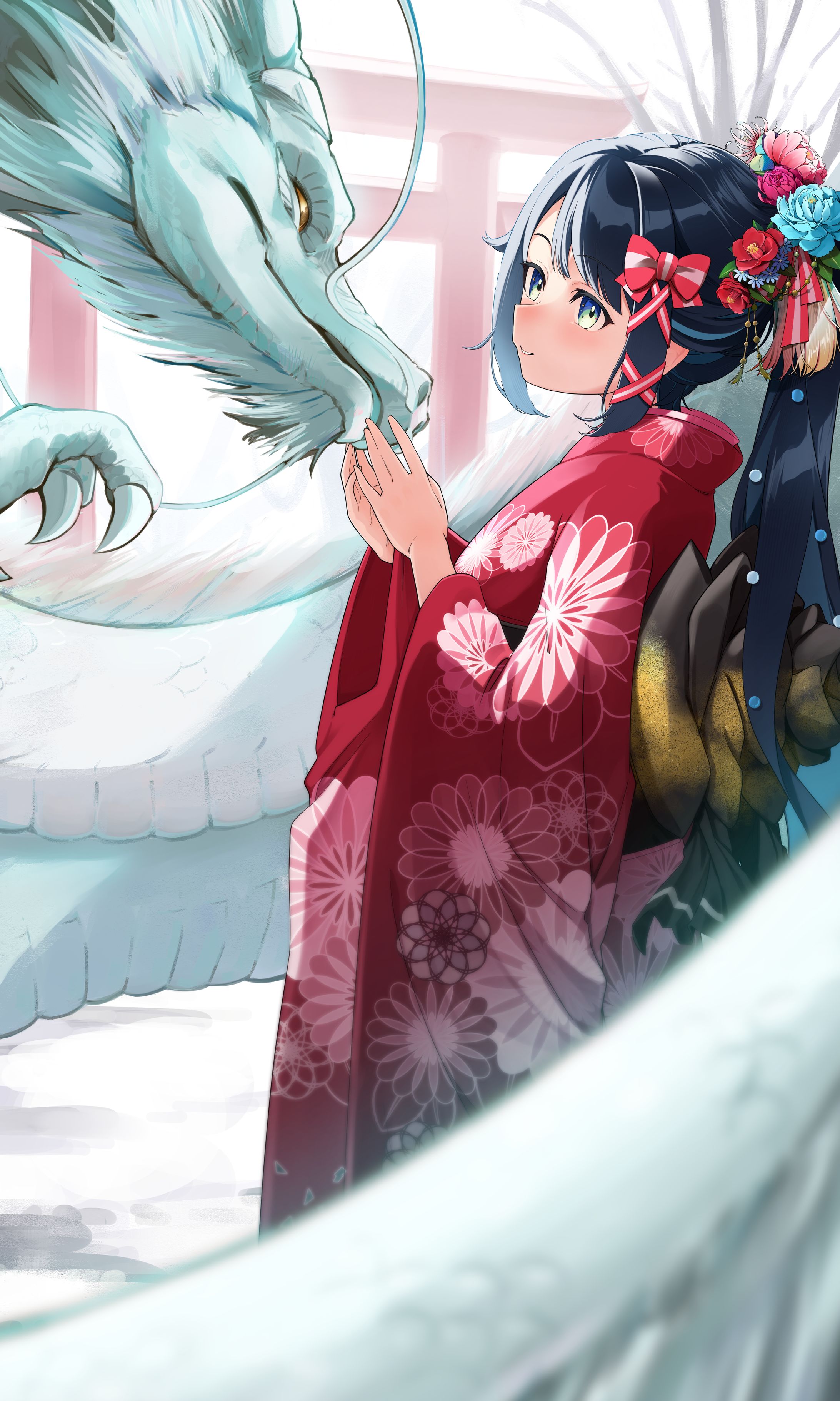 【commission】詩木織葵葉様お正月(2024)イラスト-1