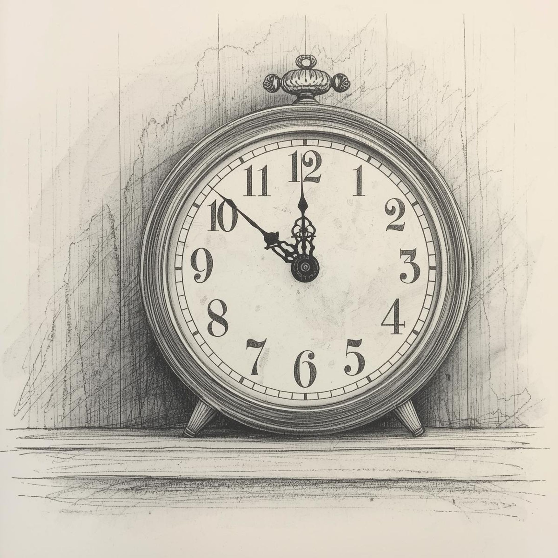 Canvaマジック生成で線画手書き風時計のイラストを作成-1