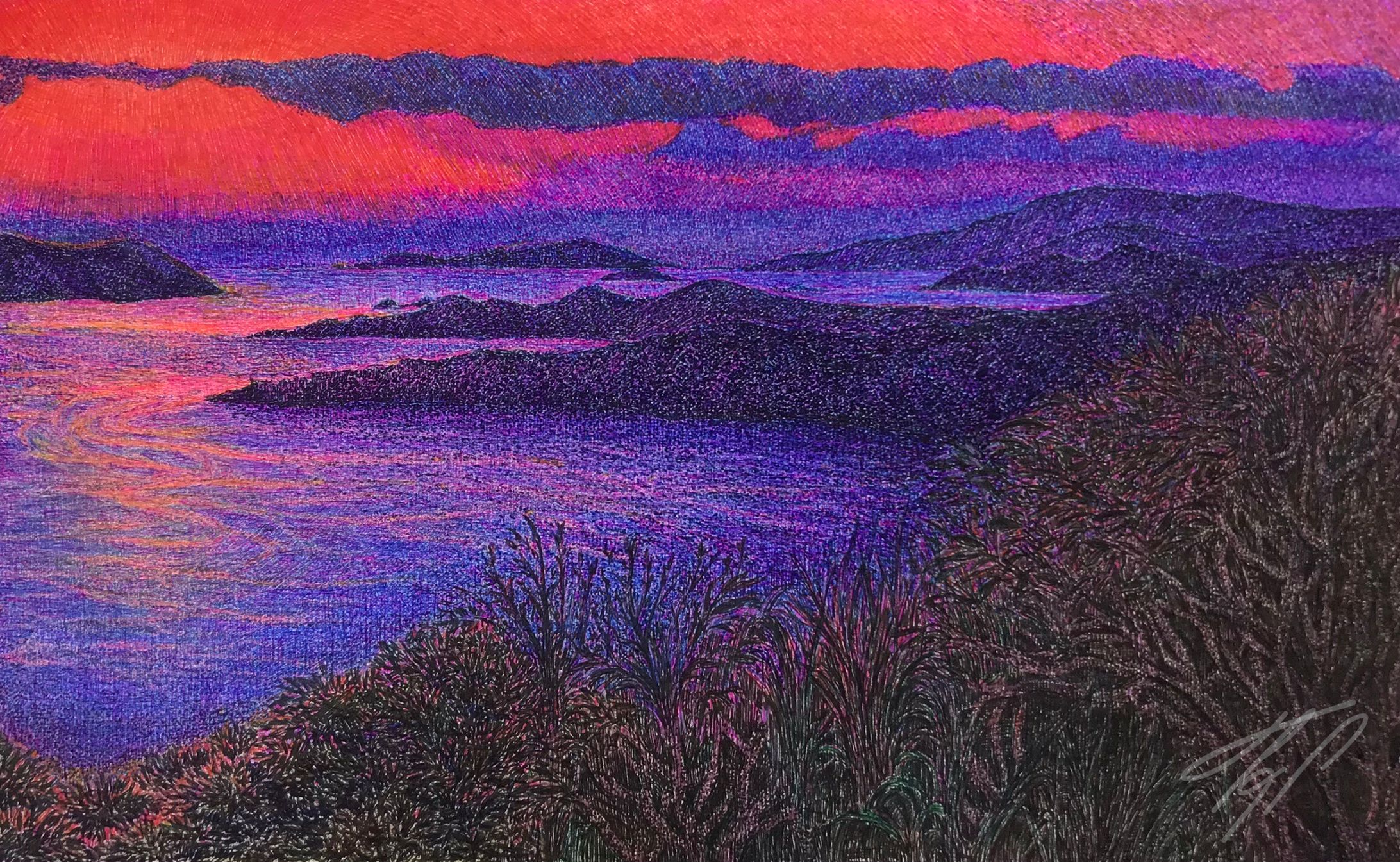 赤と青の景色　2021.6-1