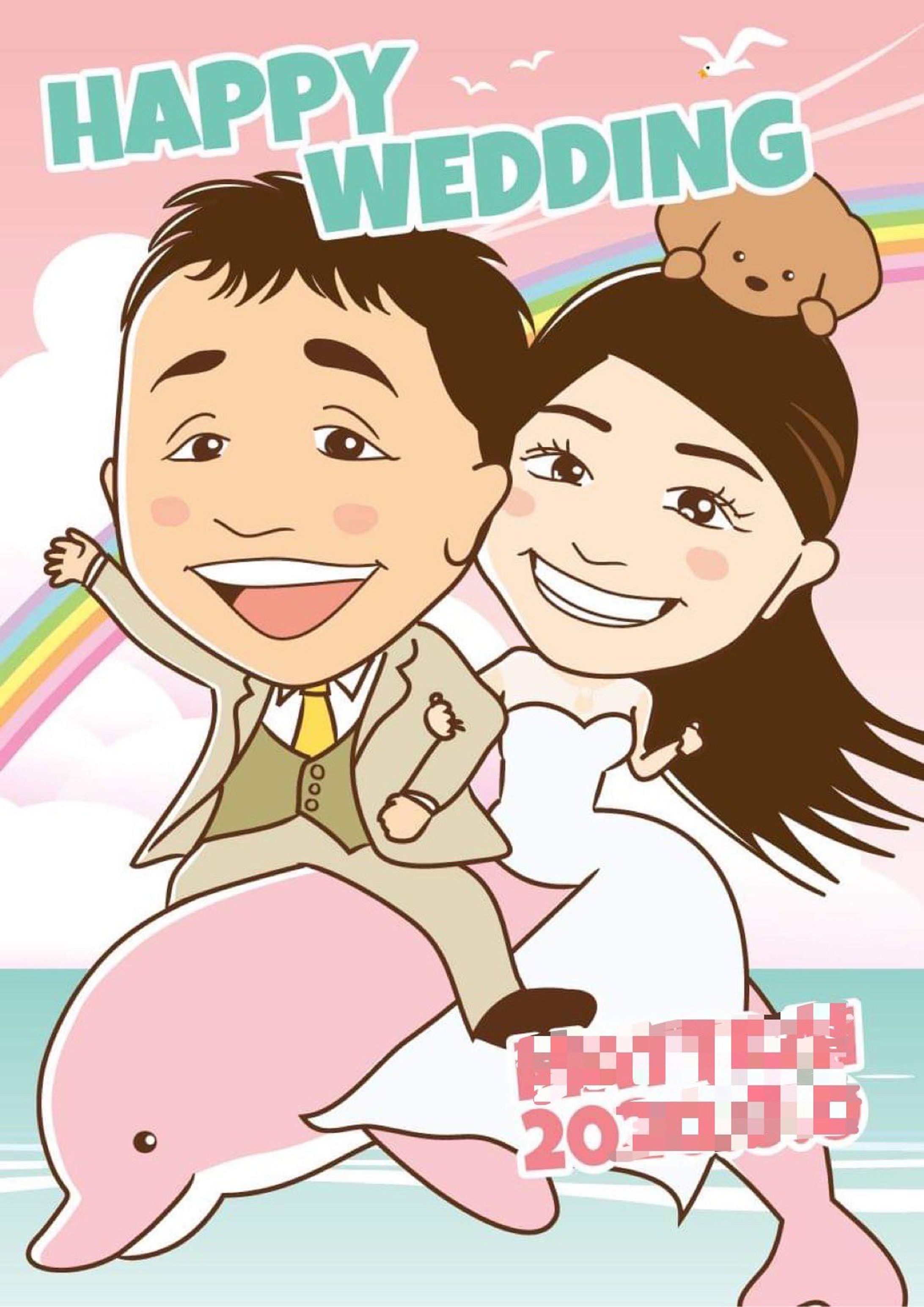 似顔絵イラスト / 結婚式ウェルカムボード-1
