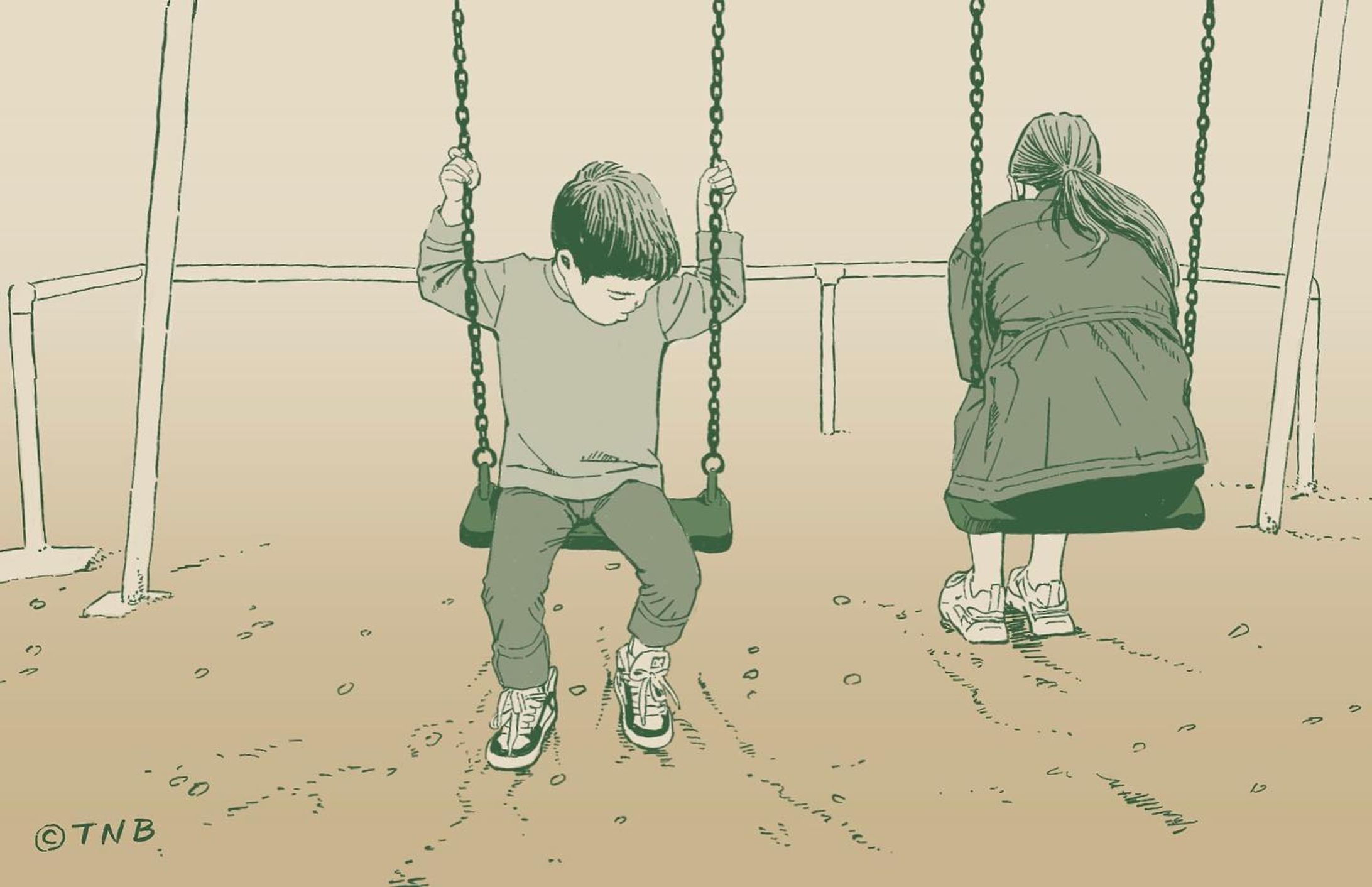 Two swings
#うちの息子のポートレイト
#illustration #portrait #boy-1