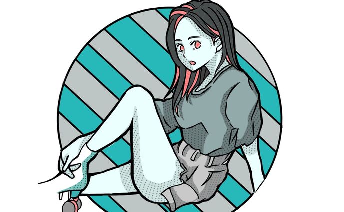 大学生、白髪