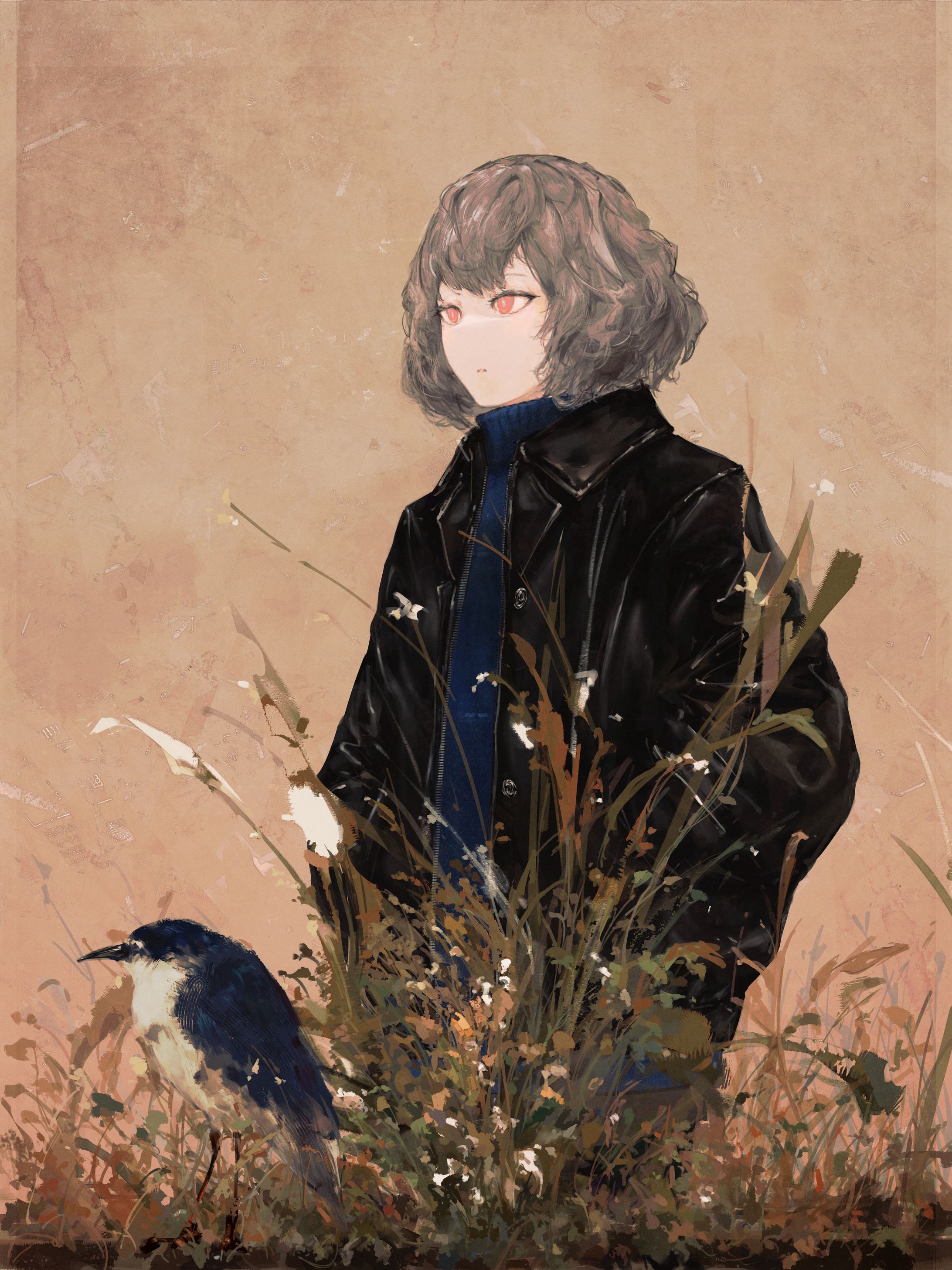 皮衣、植物、夜鷺-1