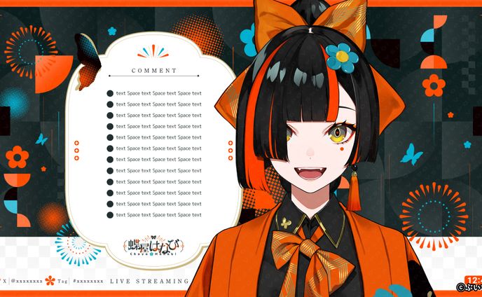 ぶいすぽ 蝶屋はなび様 のロゴデザイン、配信画面、サムネイルのデザイン