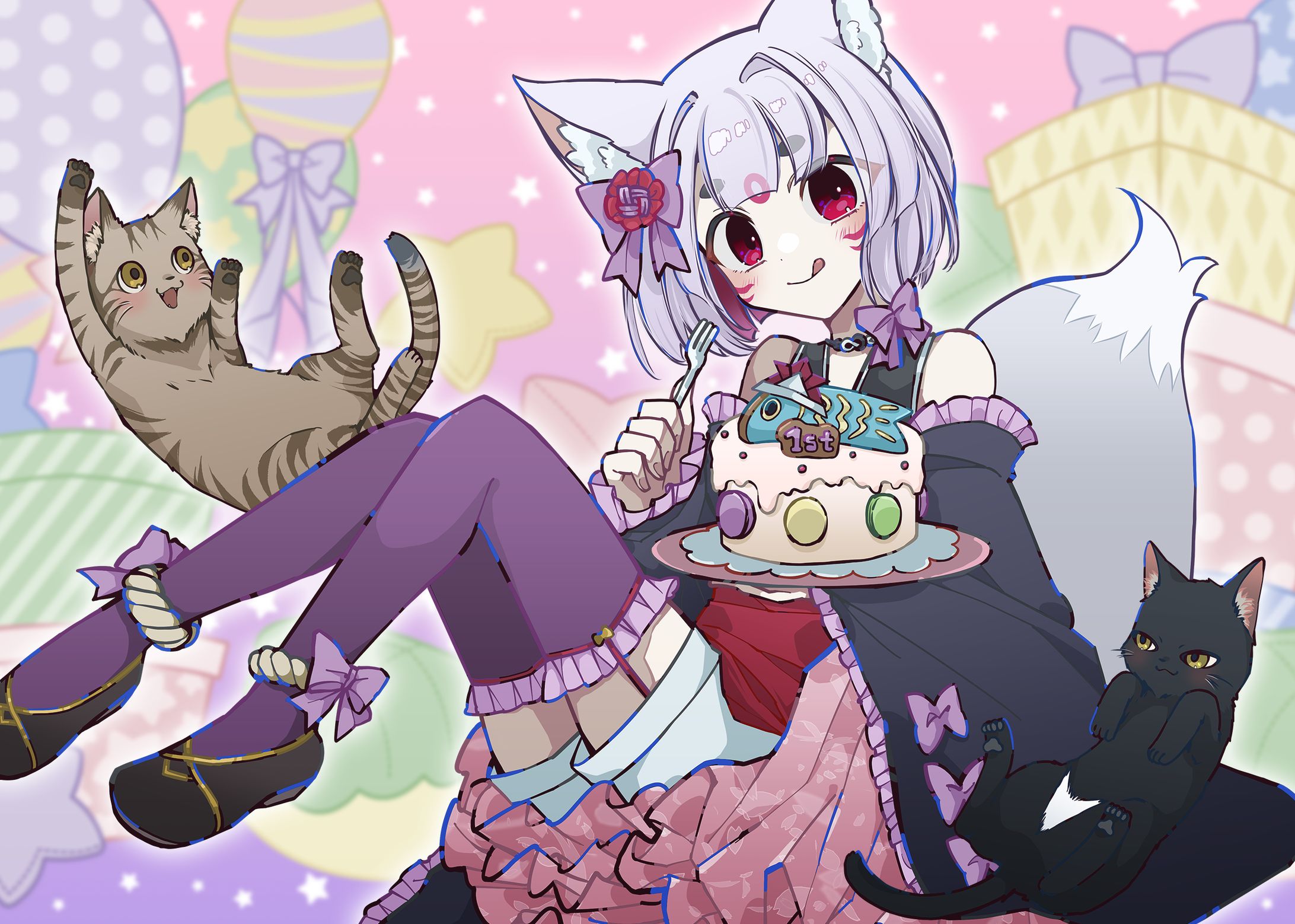 【一周年&お誕生日記念ネットプリント／グッズ用イラスト】 巳櫻こん様-1