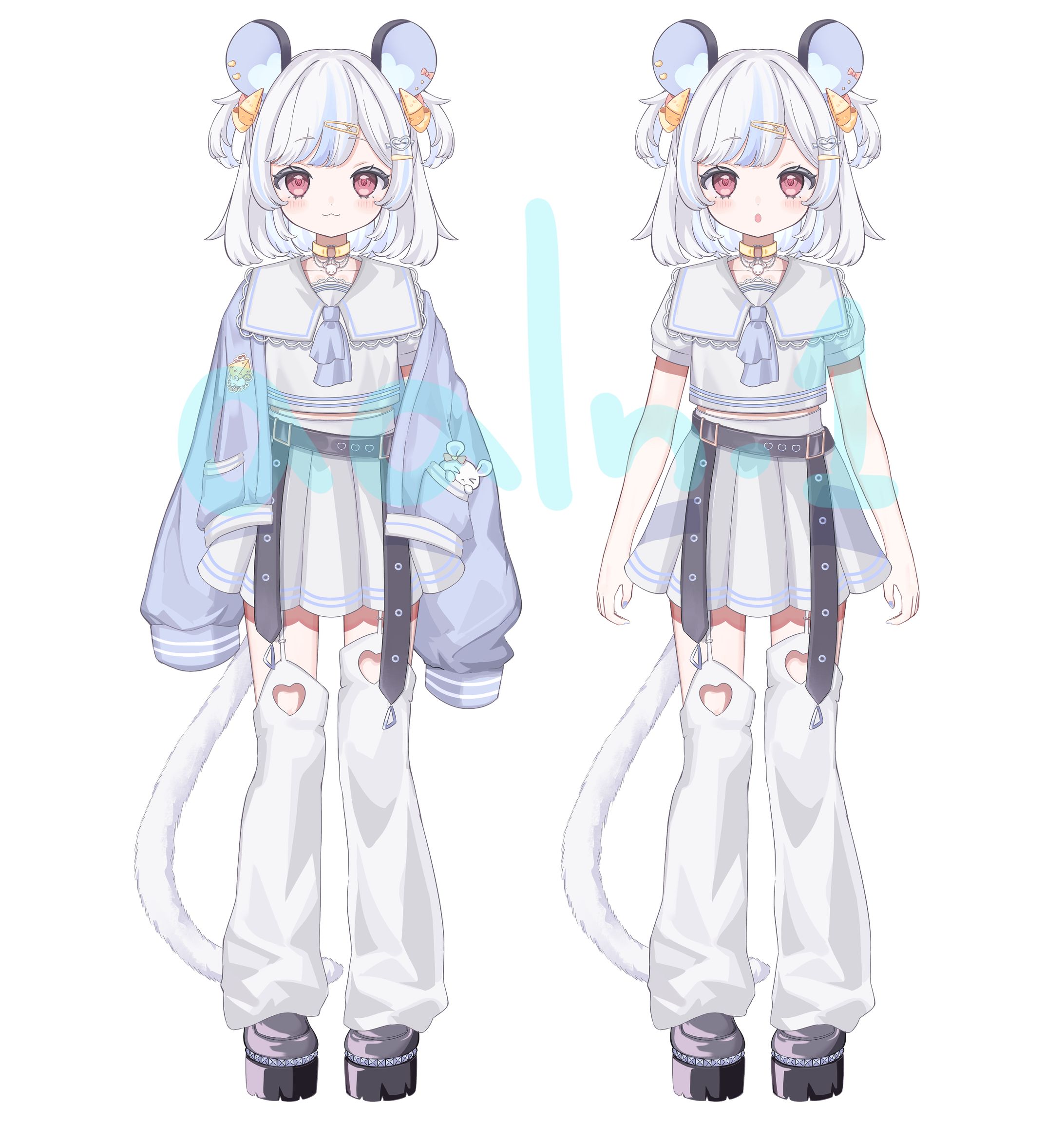 Nemimi様 live2d用イラスト、キャラクターデザイン-1