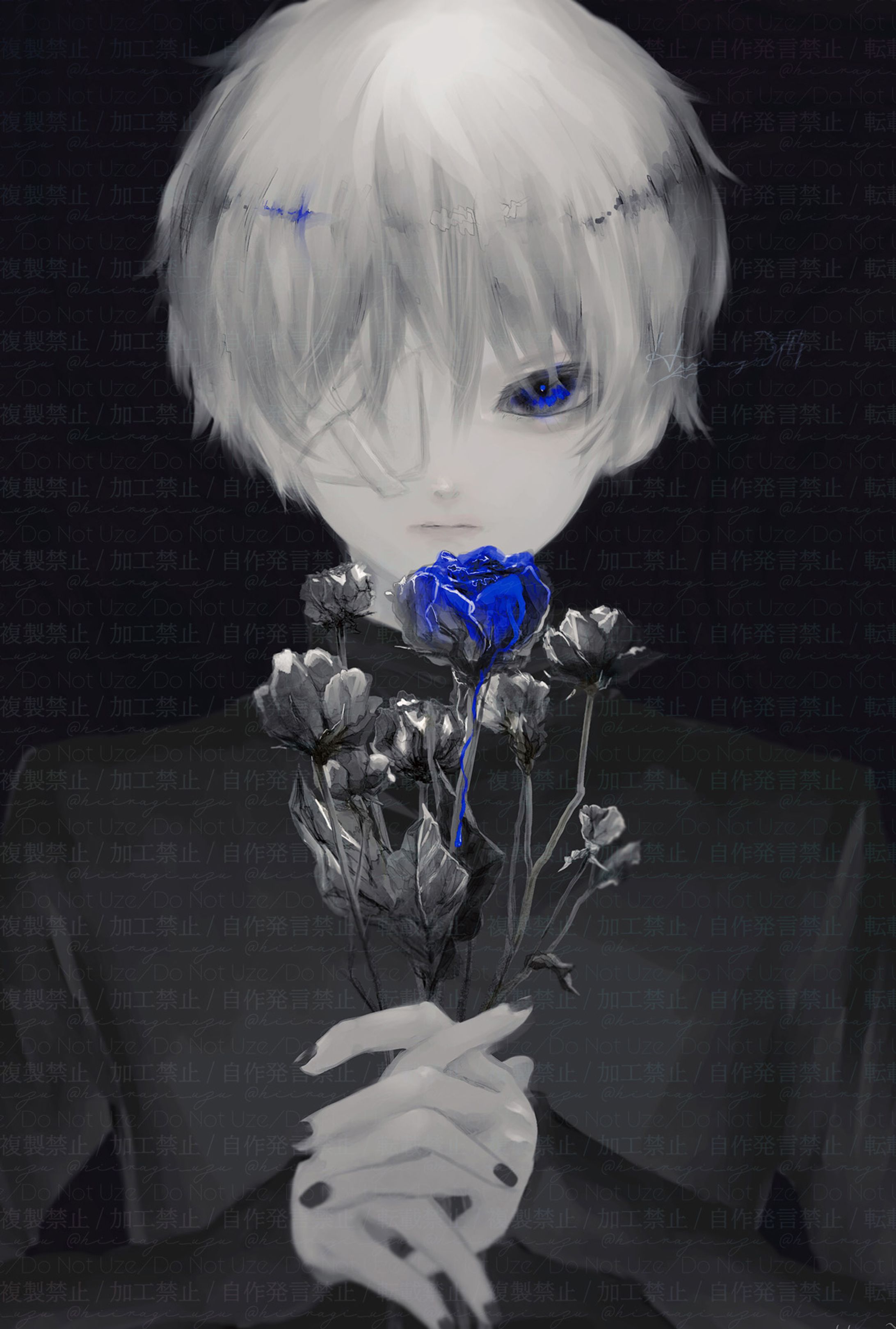 neon blue rose-1