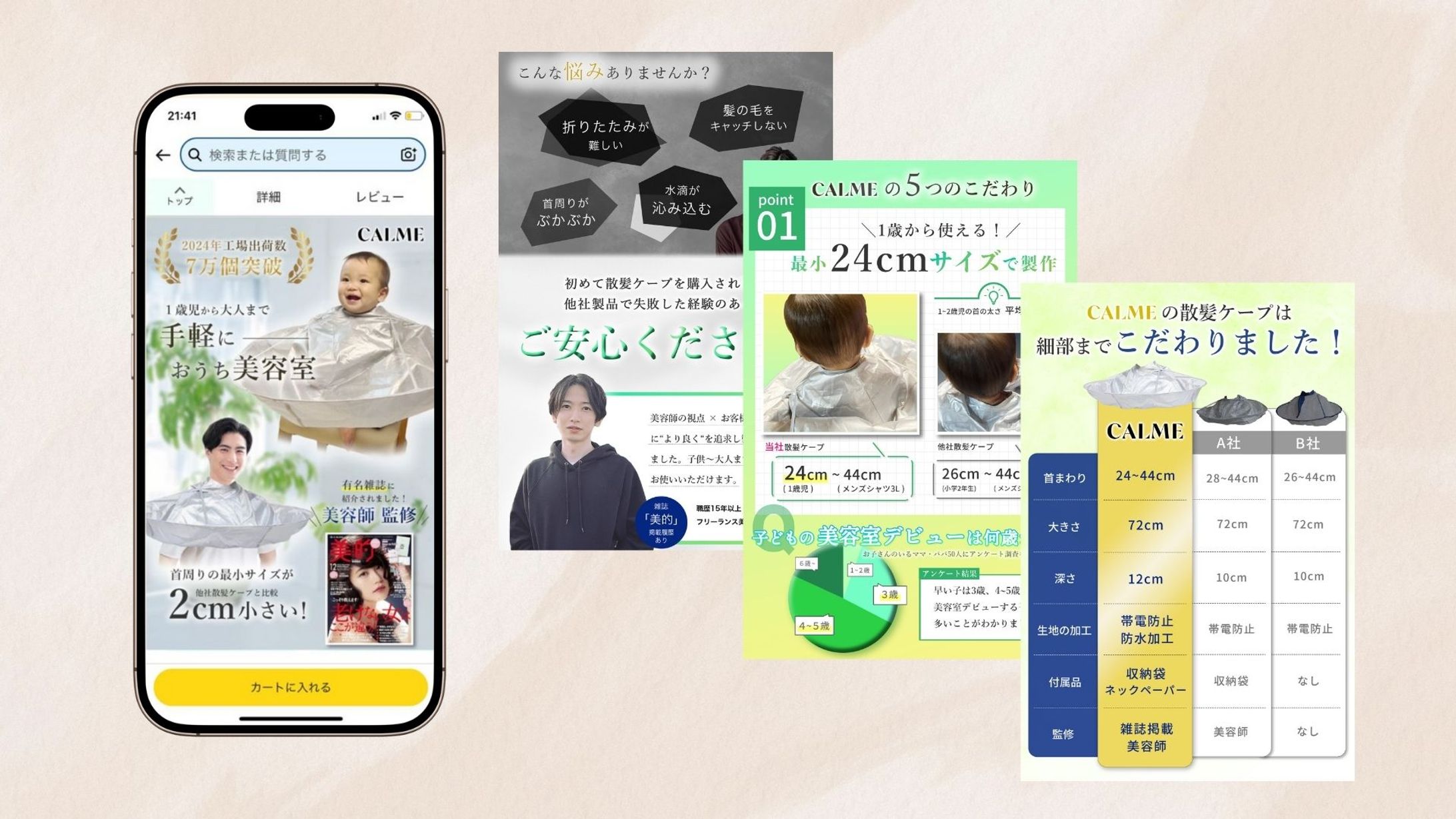 Amazon商品画像【散髪ケープ】-1