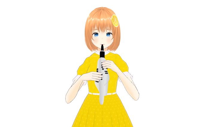 彩葉レモン様 3Dモデルの楽器とモーション作成