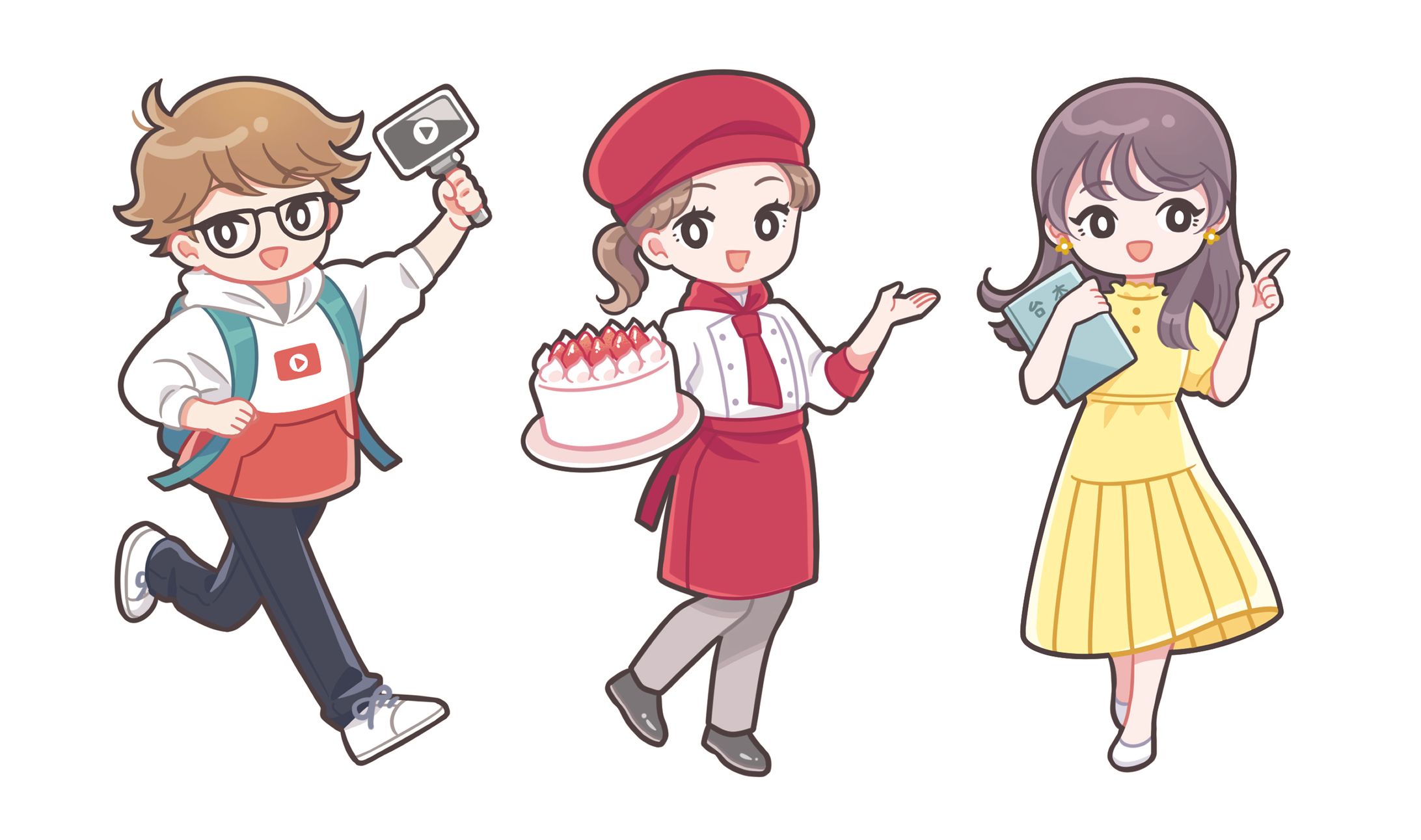 『なりたい！が見つかるお仕事図鑑』3頭身ミニキャラ-1