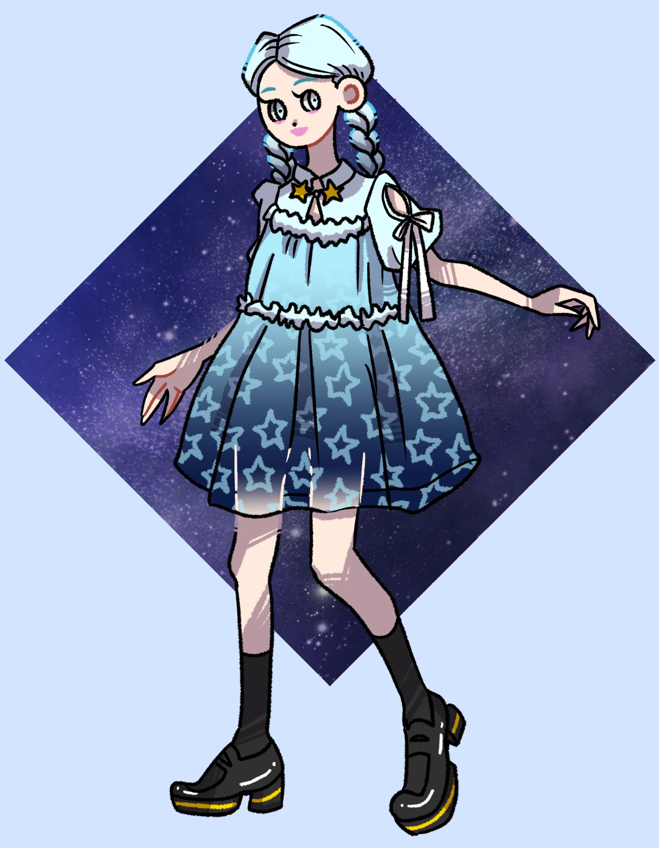 星くずのワンピースの女の子-1
