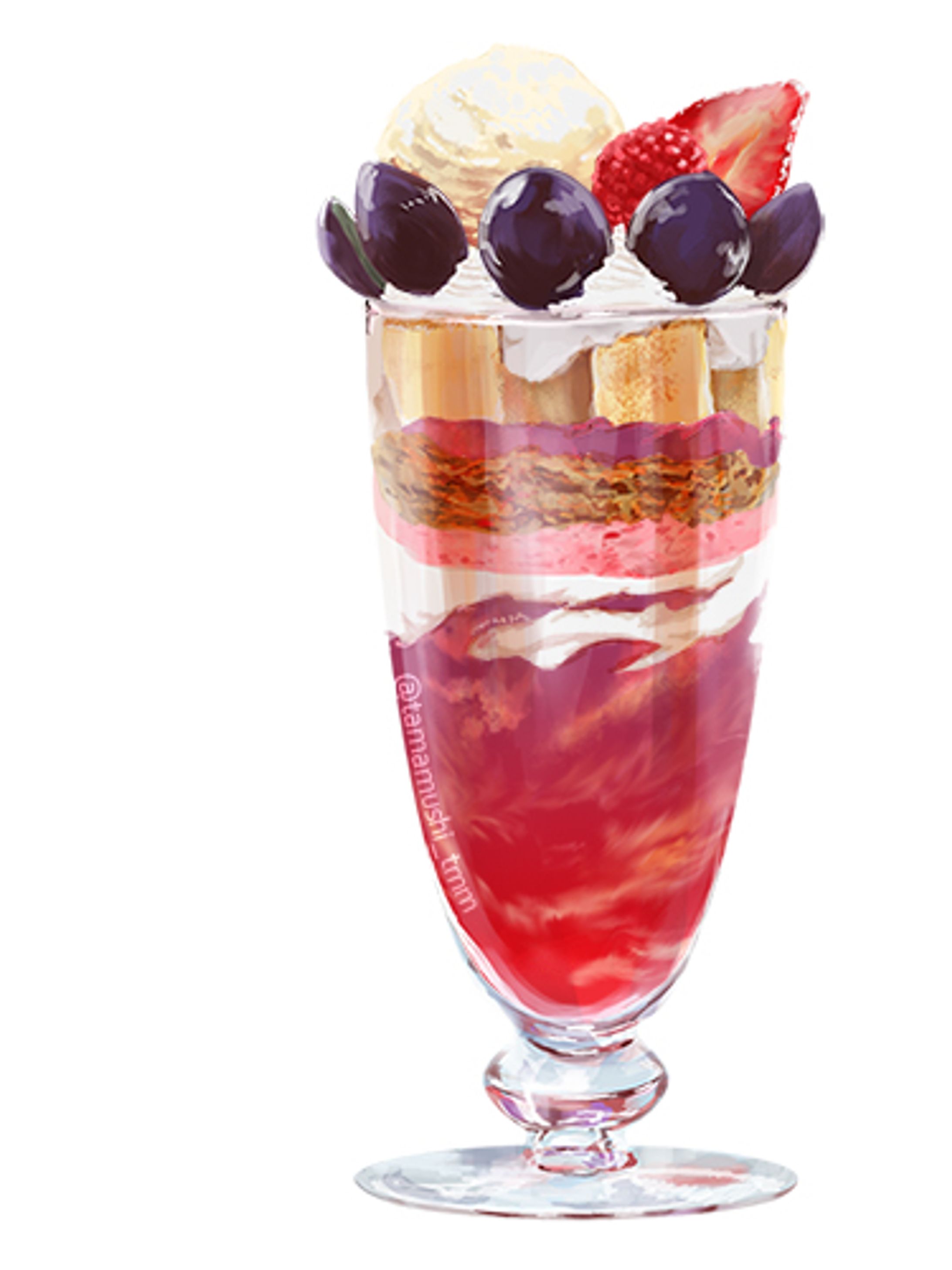 夕焼け空とフルーツのパフェ-1