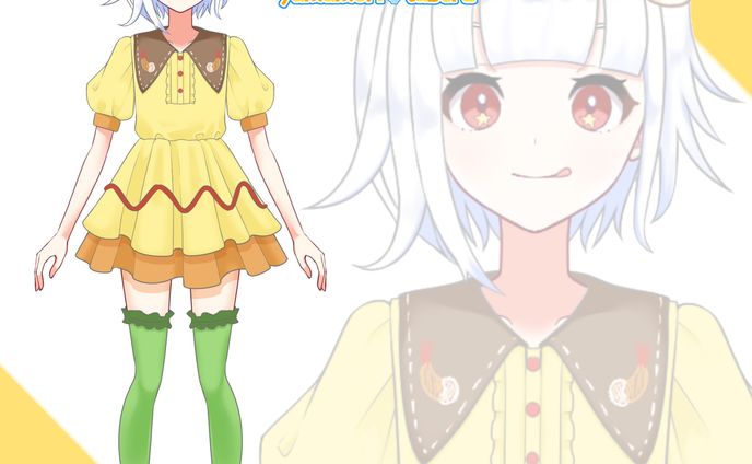 山盛たべるLIVE2D用パーツ分けイラスト