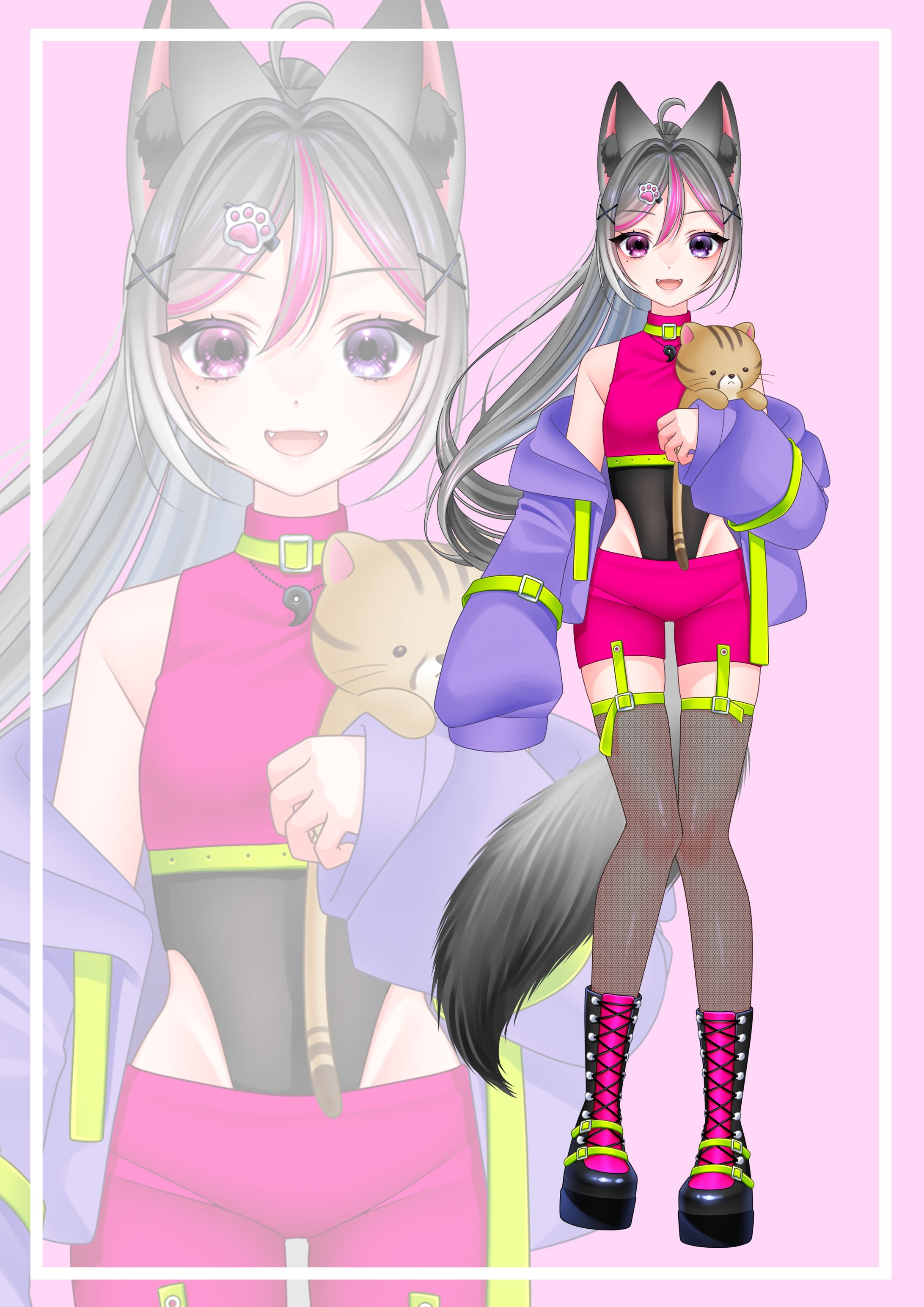 【IRIAM立ち絵】銀猫狼マリル様　立ち絵-1