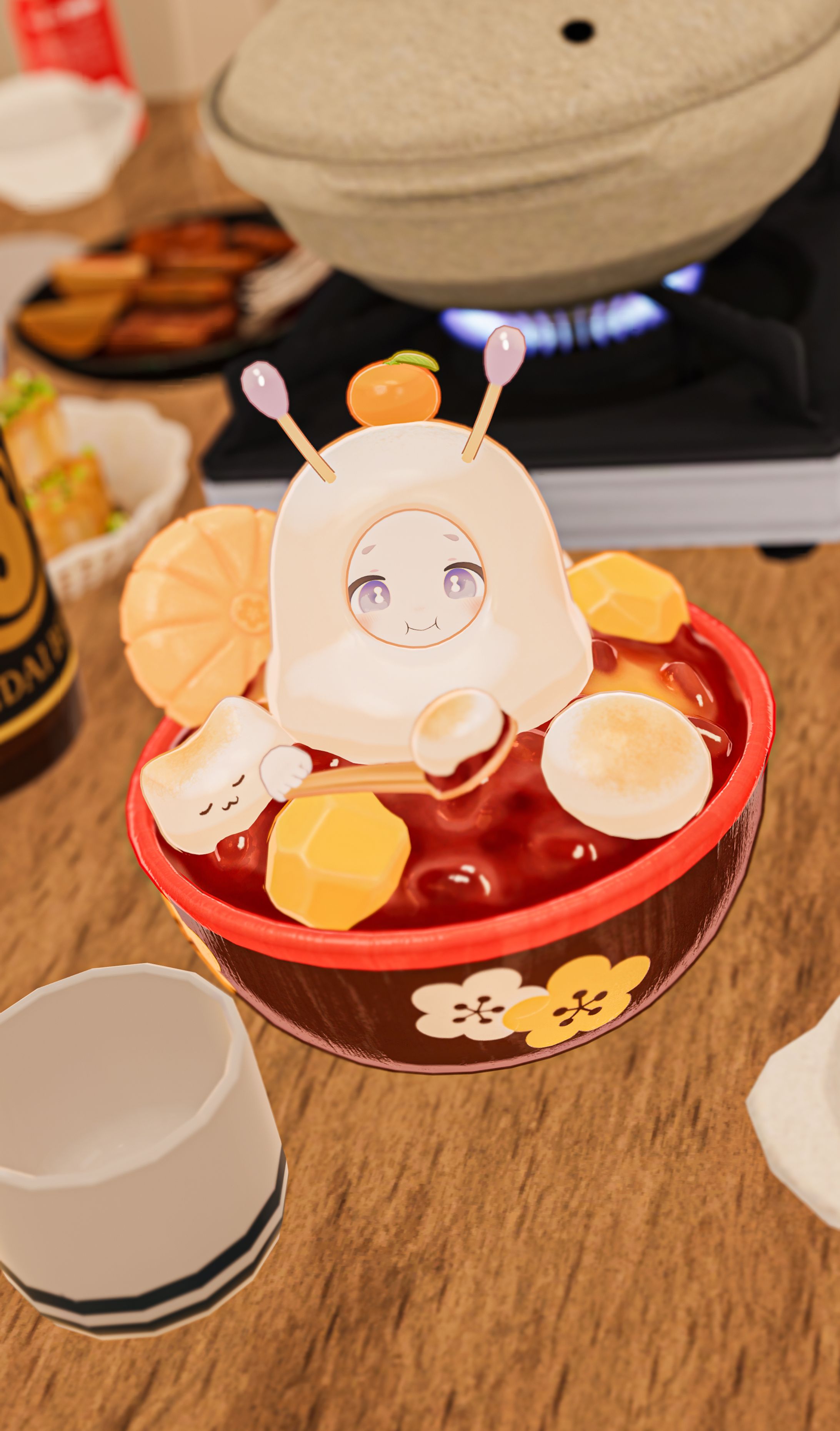 テスター＆動画撮影　食べるギミックつき！おしるこのきぐるみ/おもちやさん様-1