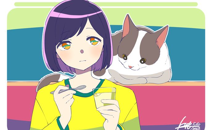 お菓子づくり、創作イラスト