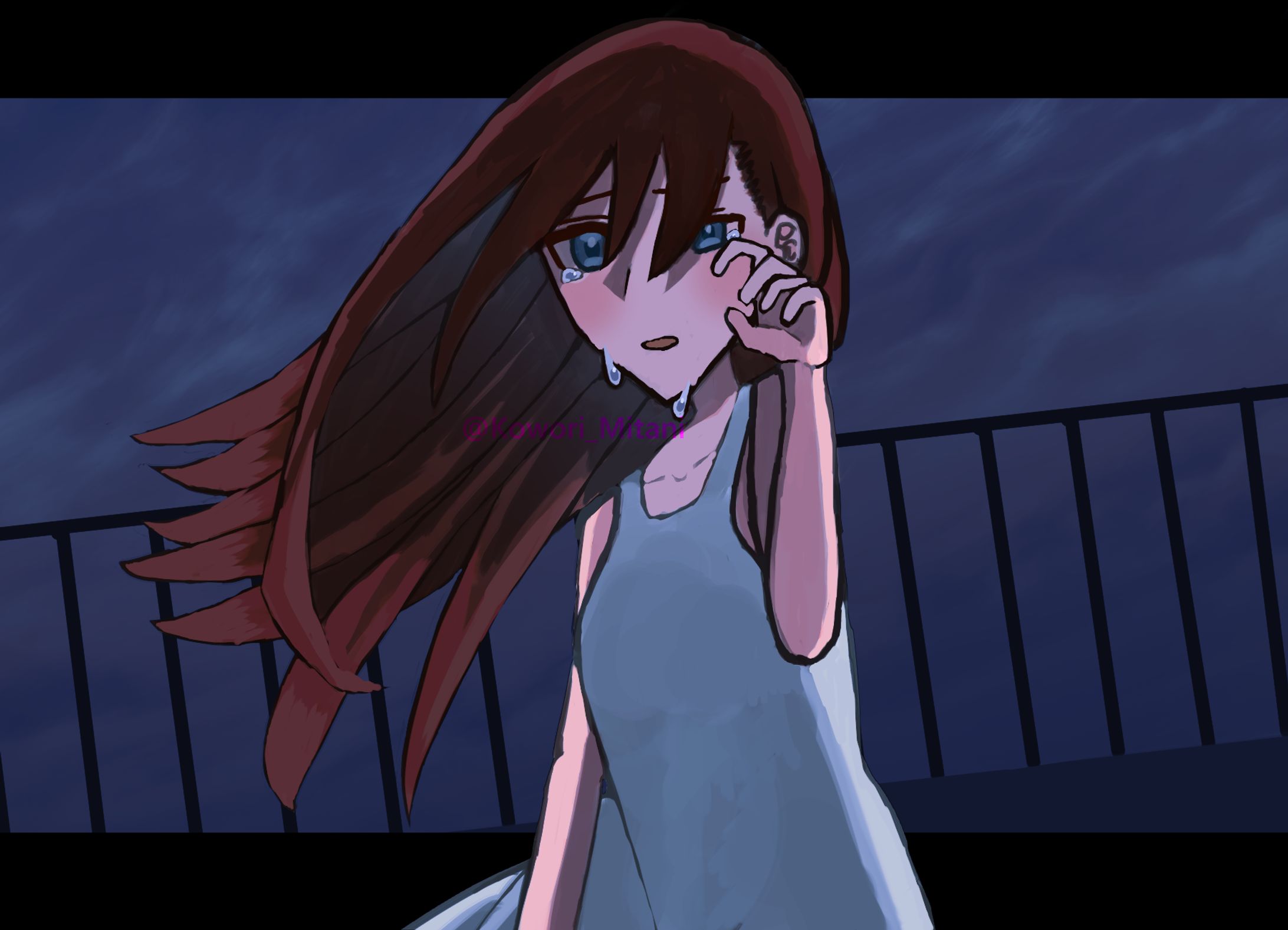 涙する少女-1