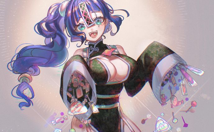 萌え袖からたくさんのあめ