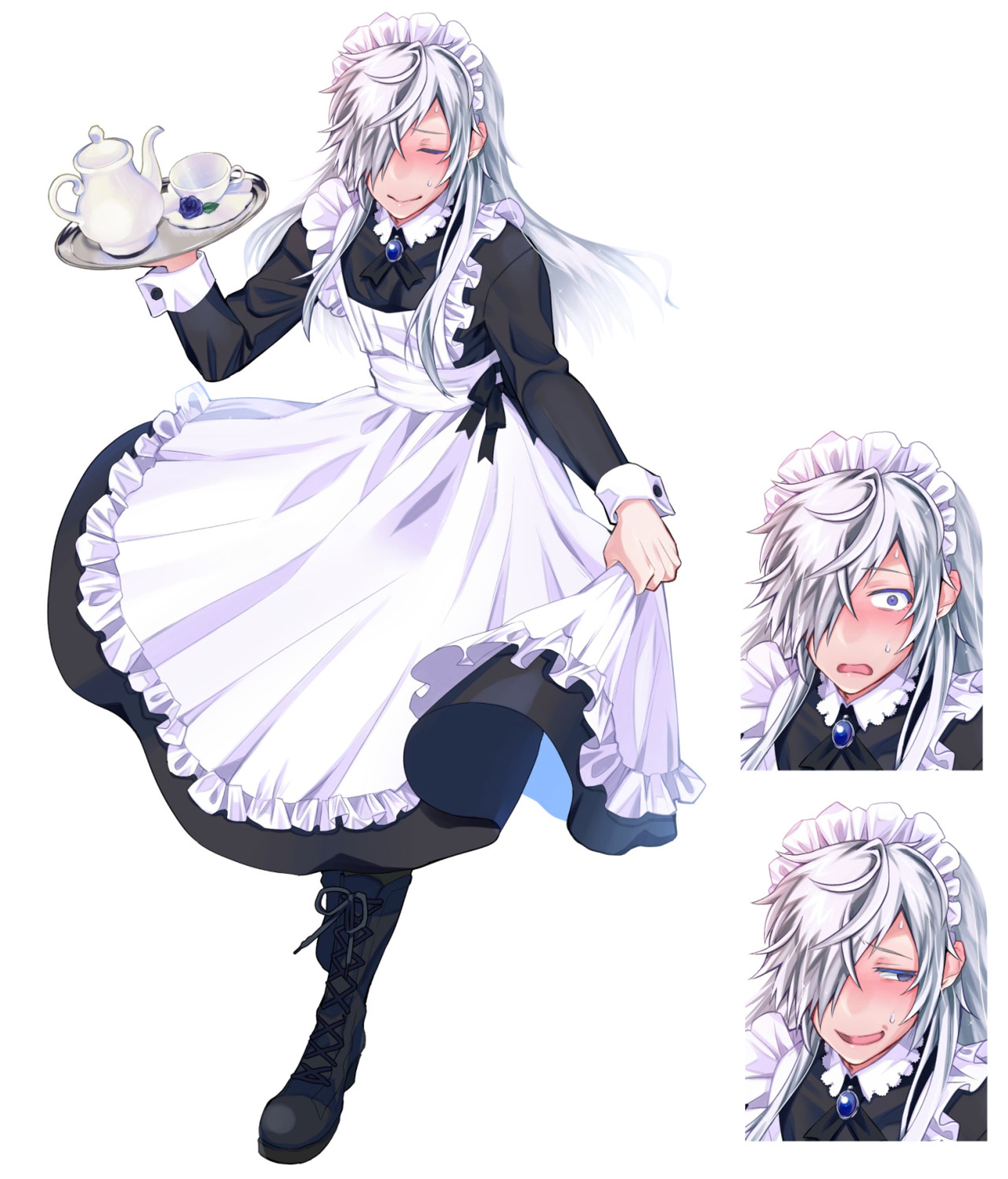 2020/2  木嶋紫吹さん　メイド服イラスト（差分付き）-1