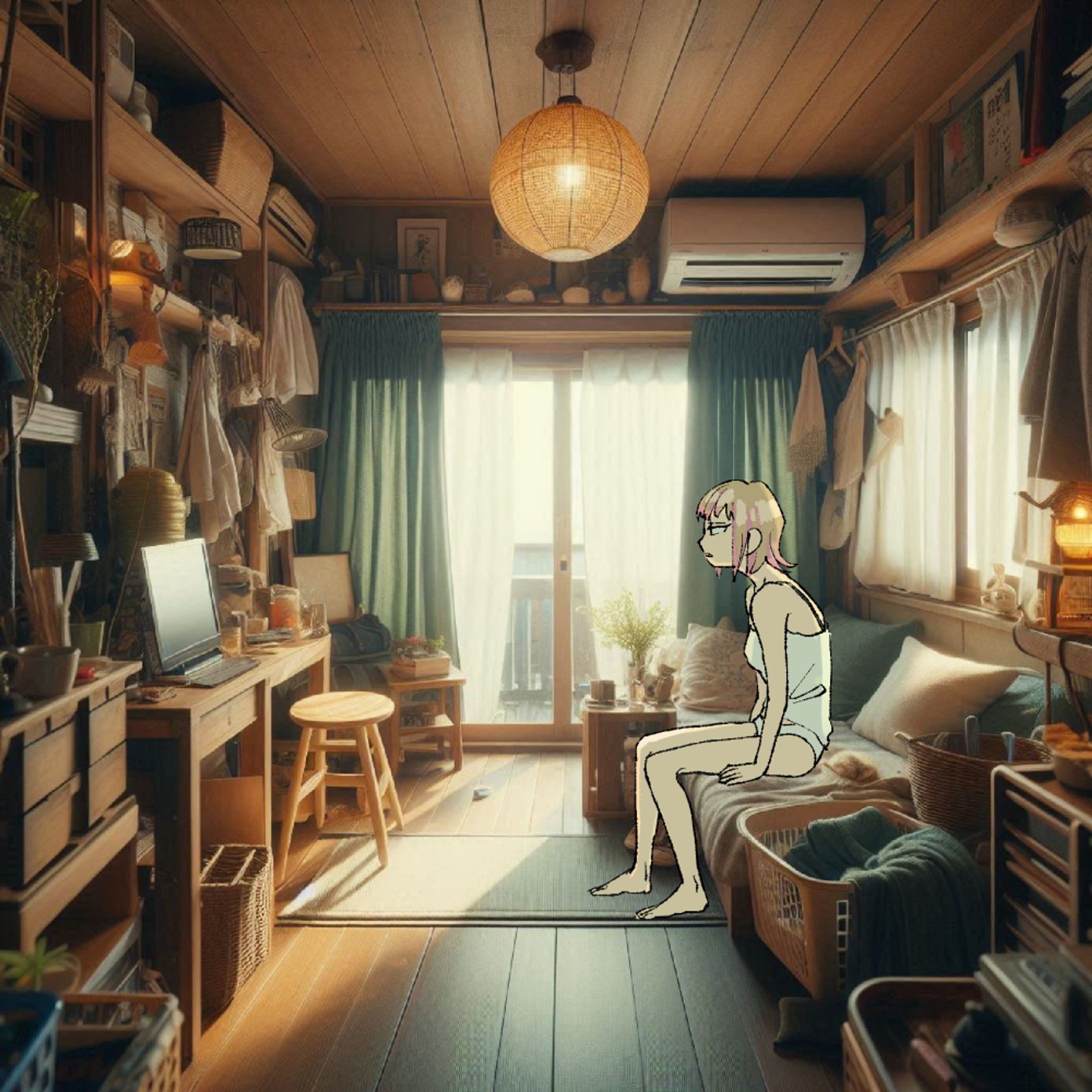 人物イラスト＋AI背景素材-1