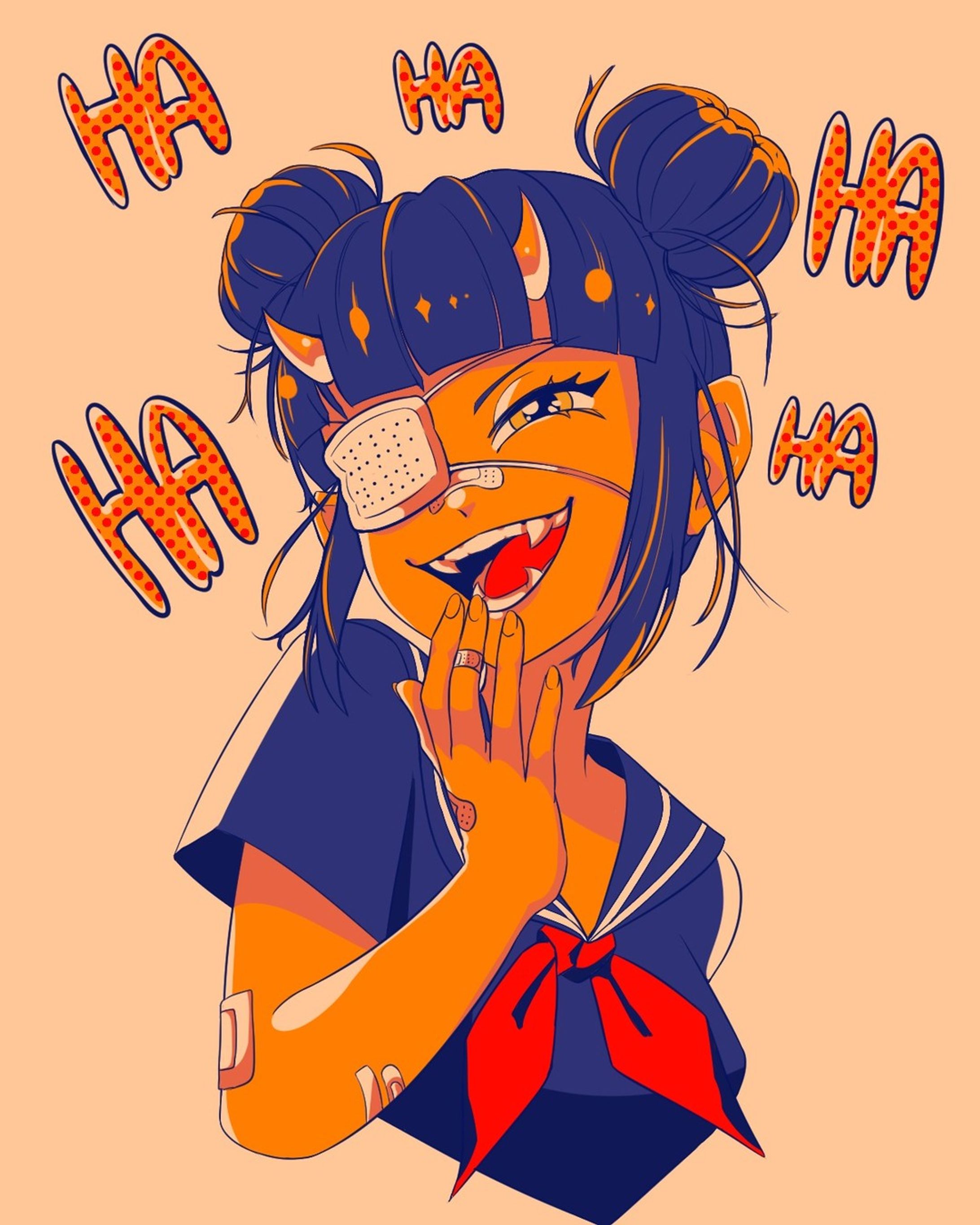 HA HA HA HA

#originalcharacter #oc #animegirl
#anime #schoolgirluniform #oni
#demon #laugh #orange #女子 ＃制服 　＃鬼 #オリジナル #オリジナルキャラ-1
