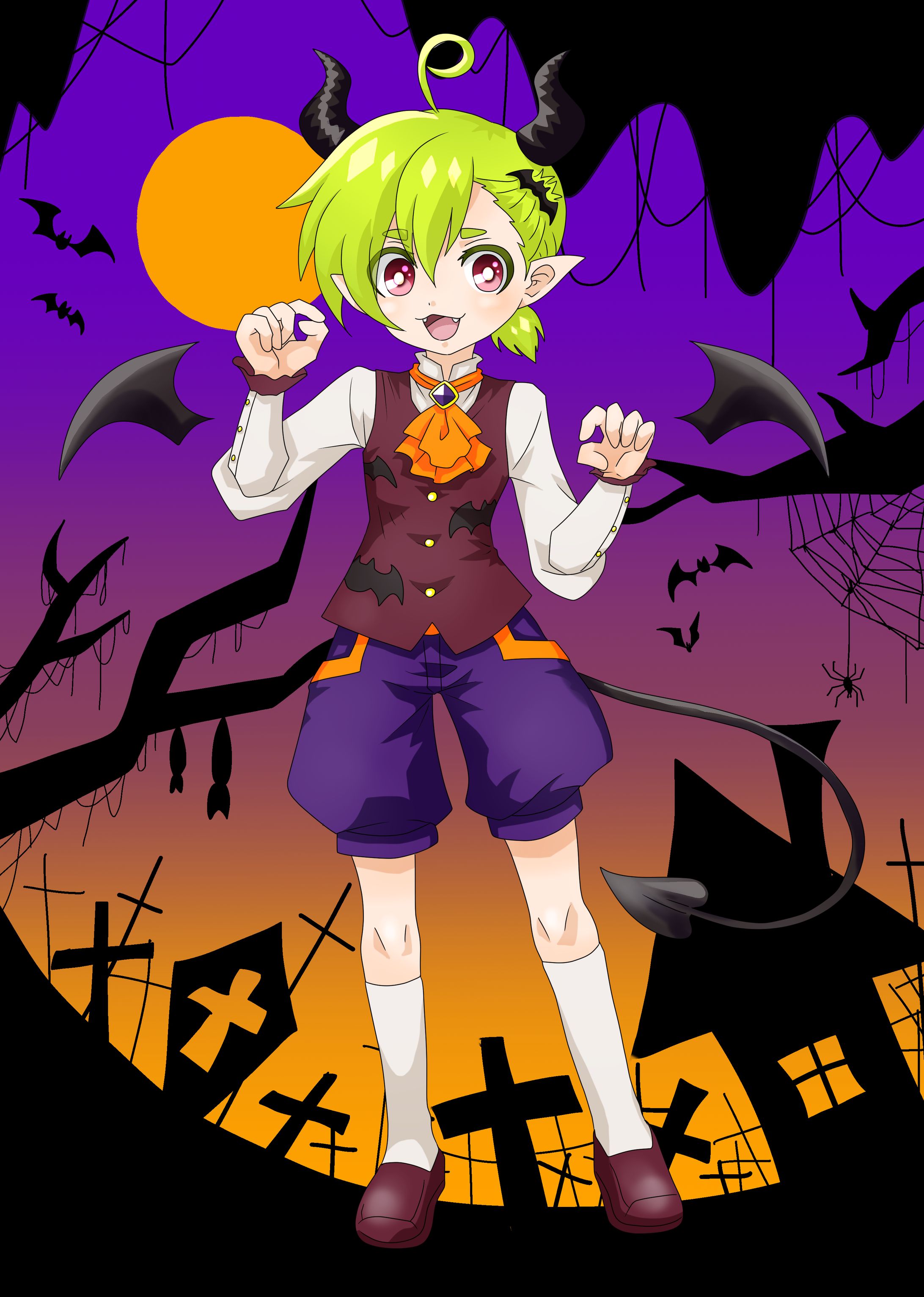 プリントパックイラコン入賞作　オリジナル少年（ハロウィン）-1