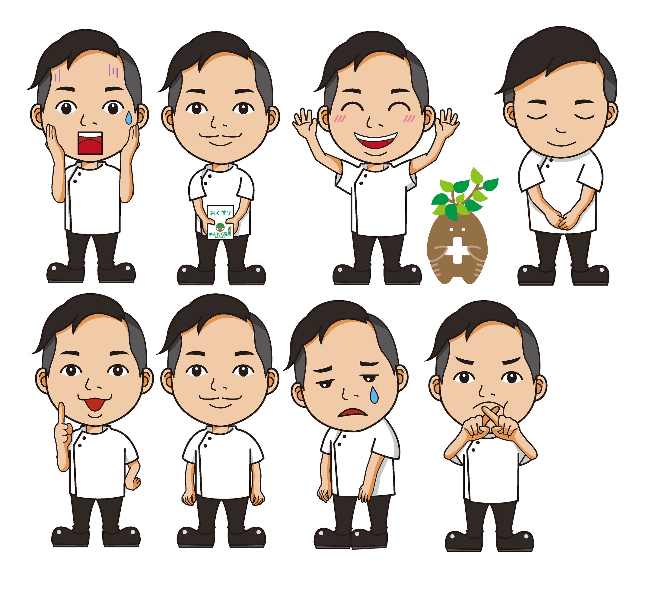 ゆんたく薬局様　似顔絵-1