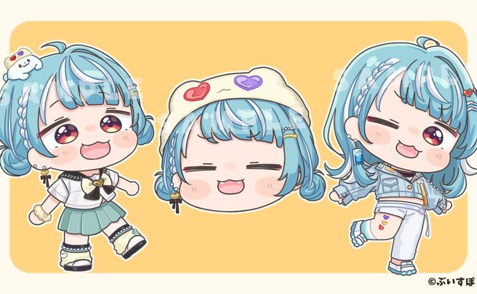 ぶいすぽっ！　白波らむね様　周年記念グッズデフォルメイラスト