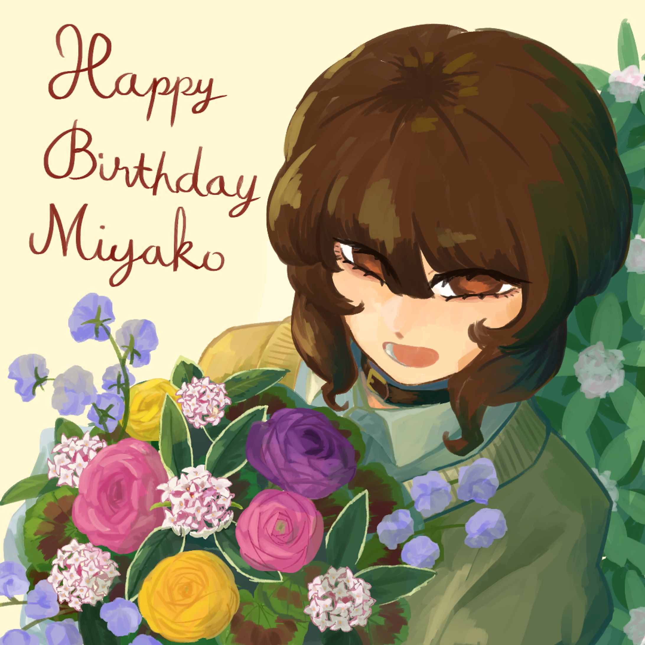 自キャラの誕生日イラスト-1