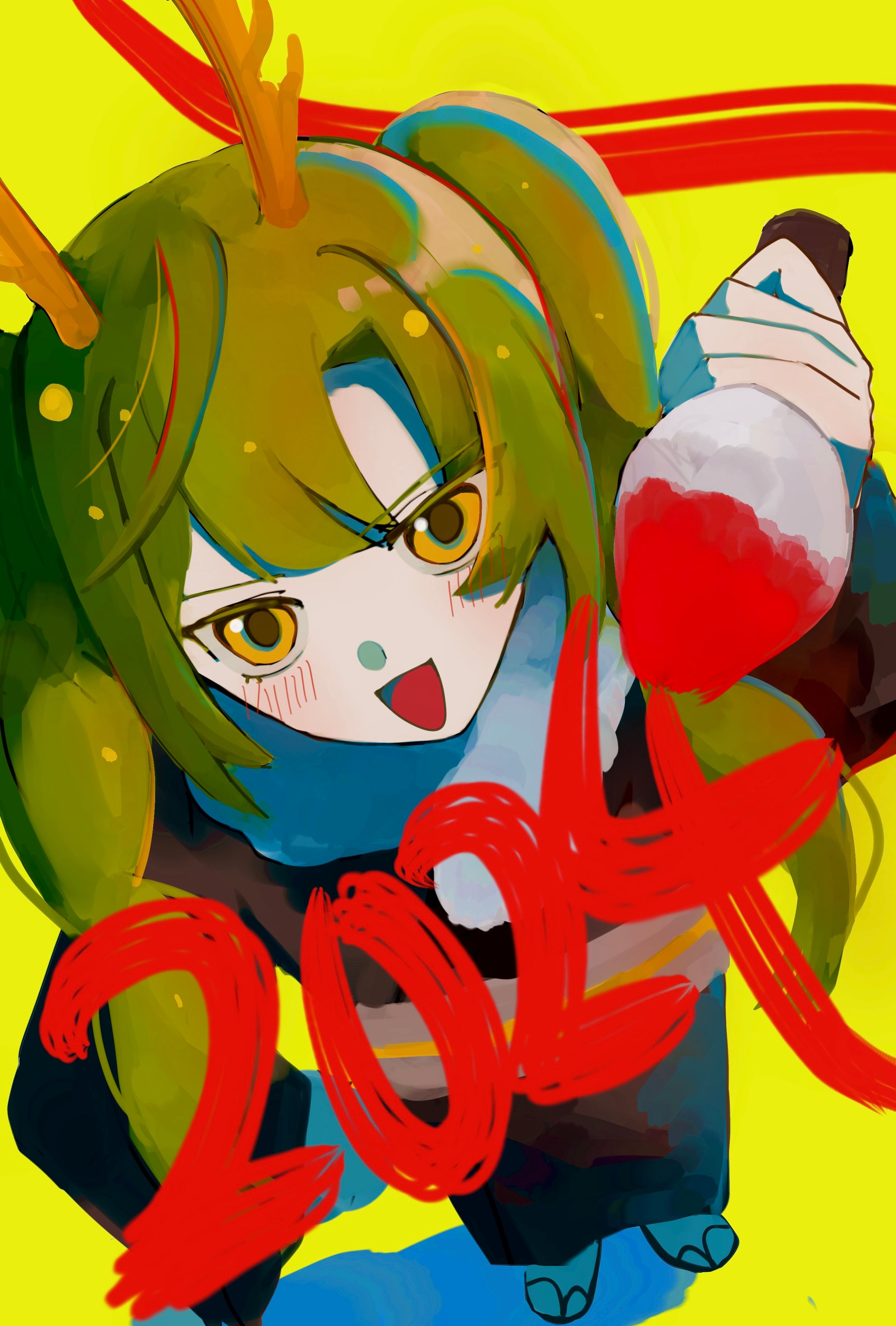 2024年描き初め(創作イラスト)-1