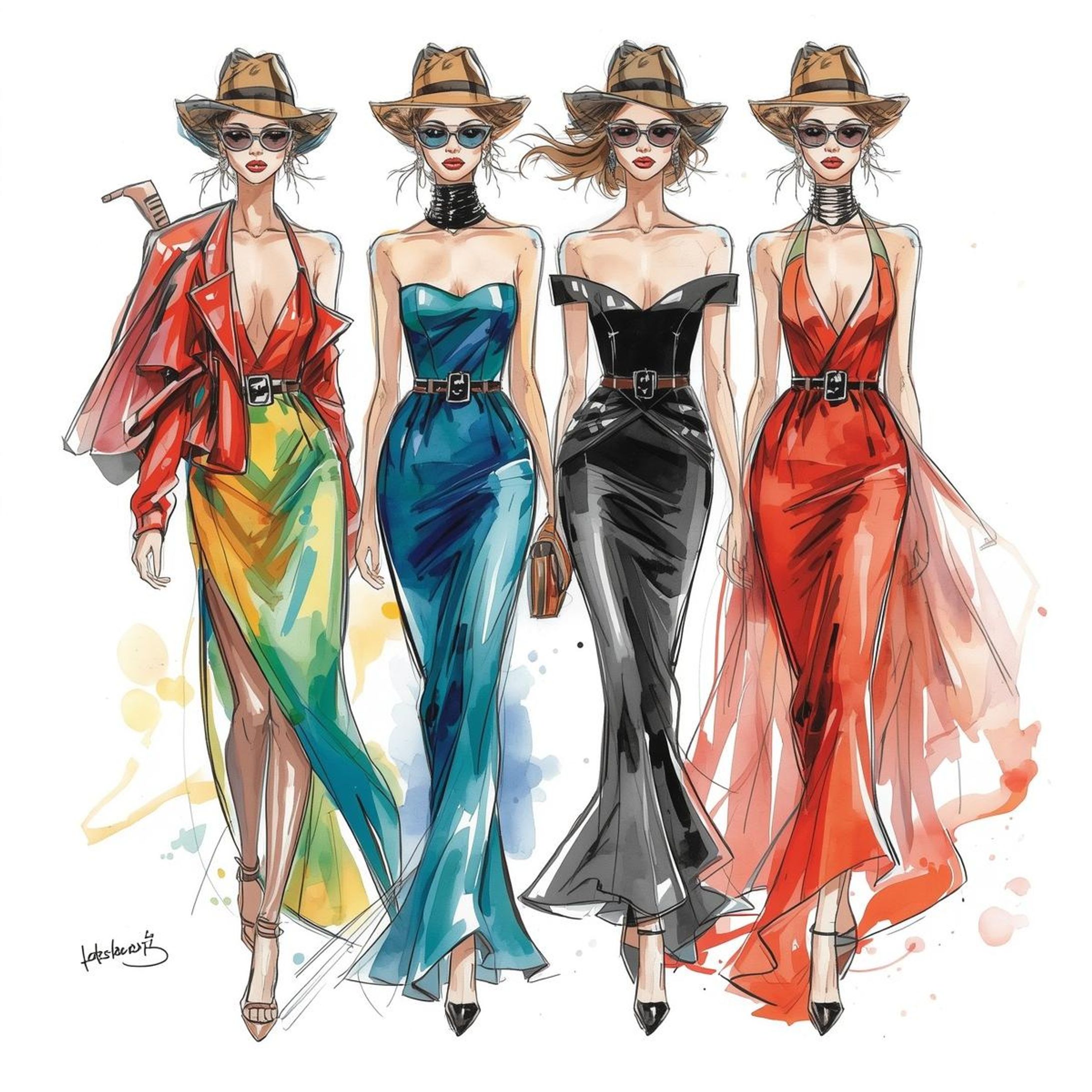 シックなファッションのスケッチCanvaマジック生成で作成-1