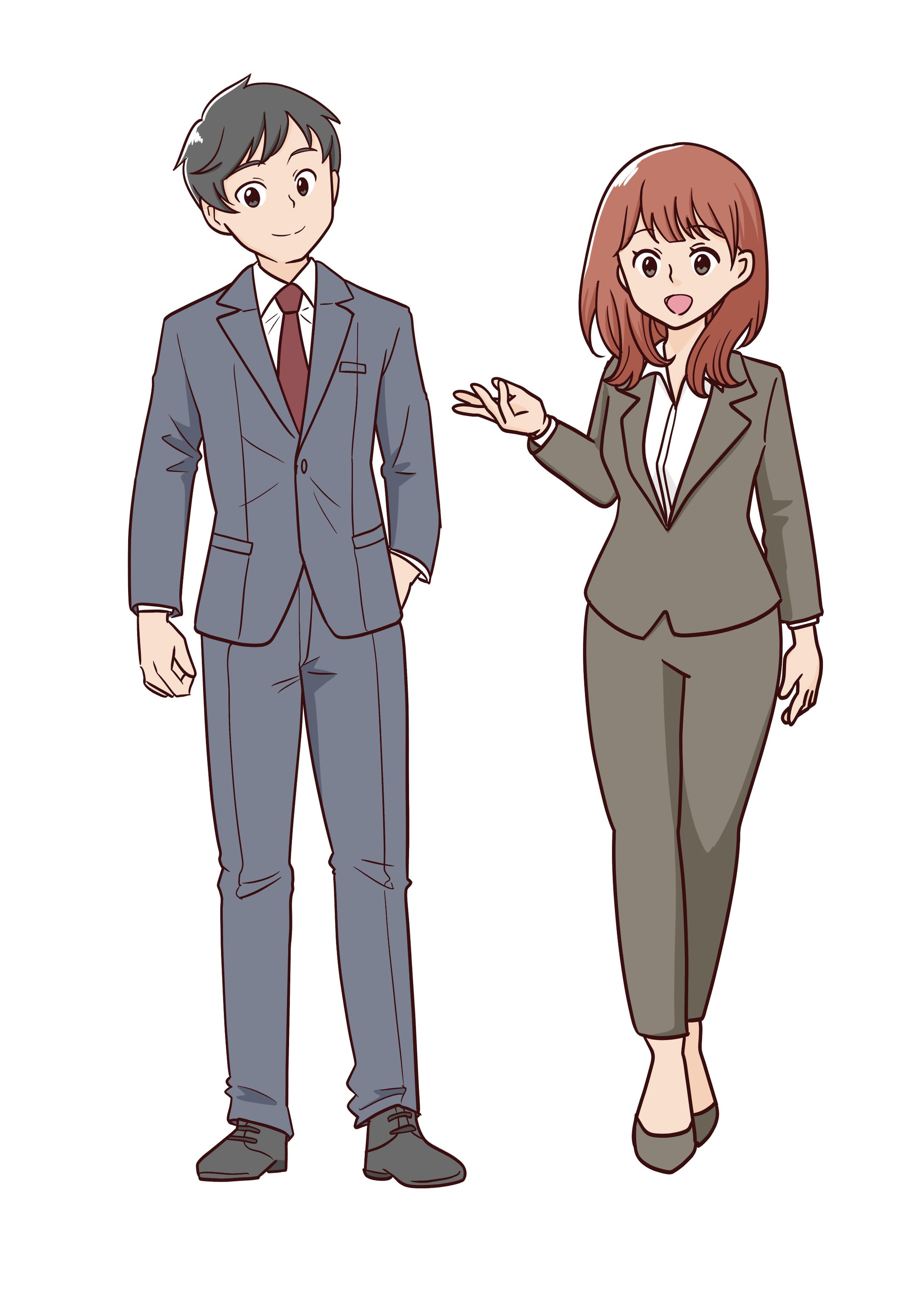 スーツの男性・女性サンプル-1