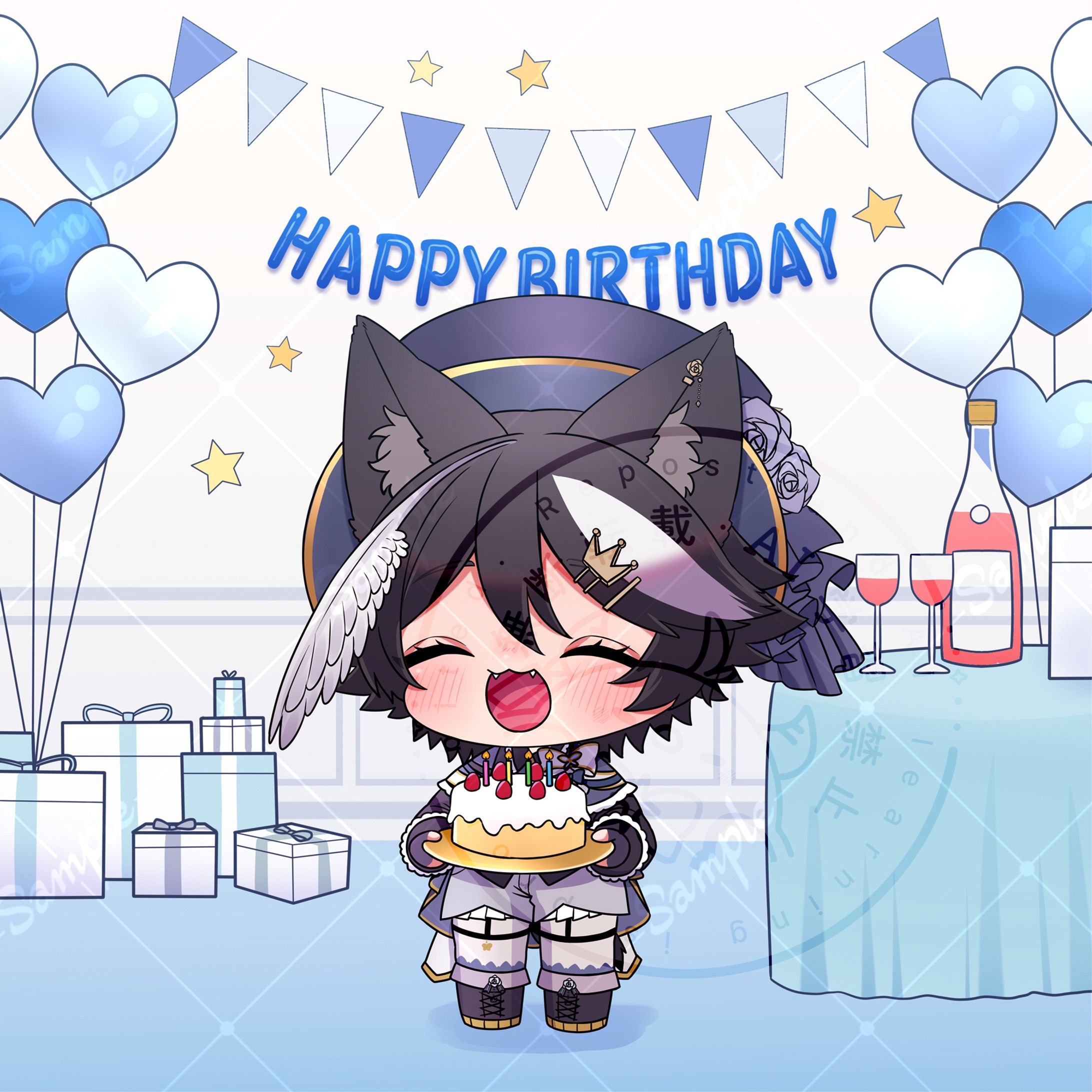 【お仕事】簡易ミニキャラ(描き込み背景)-1