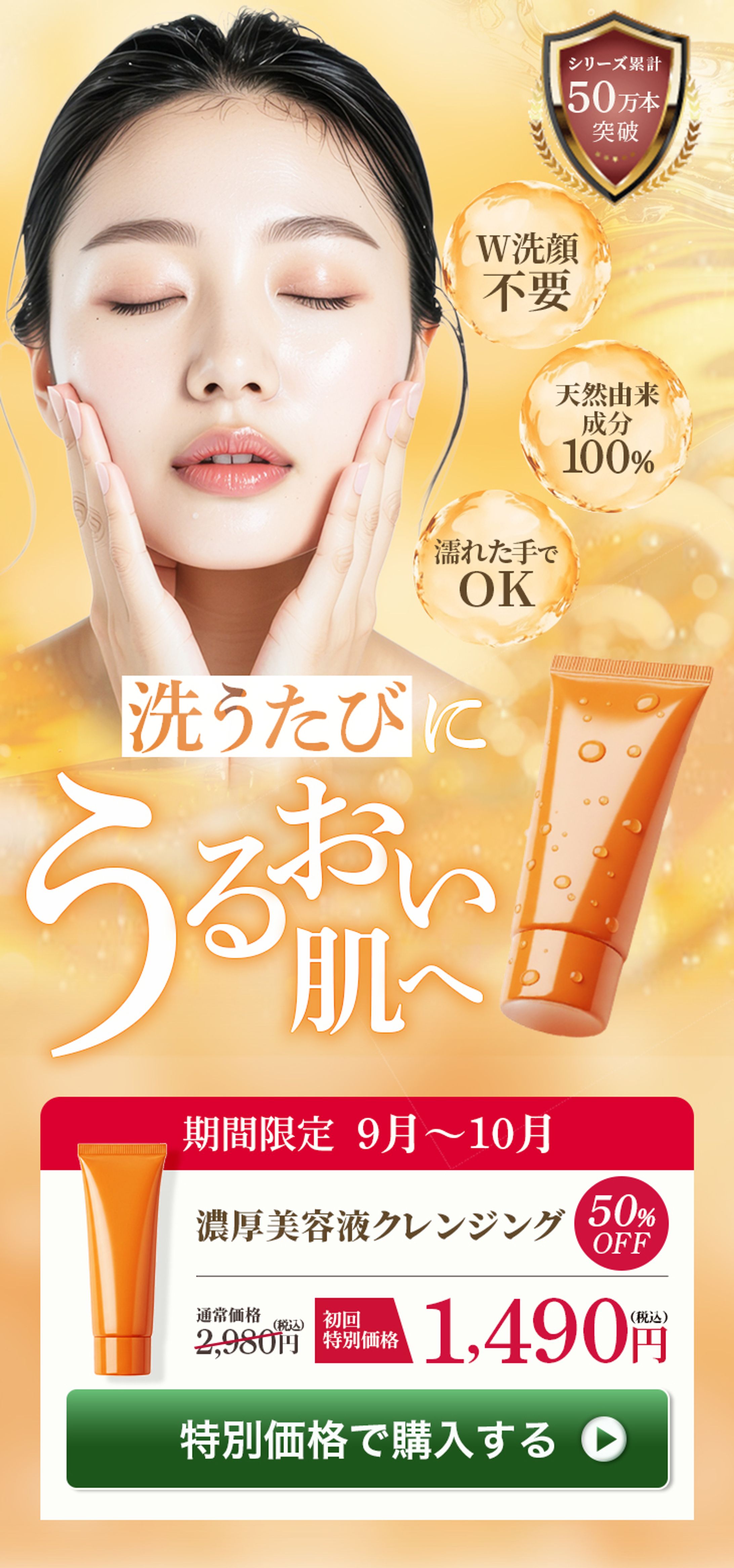 制作事例：濃厚美容液クレンジング：LPファーストビュー-1